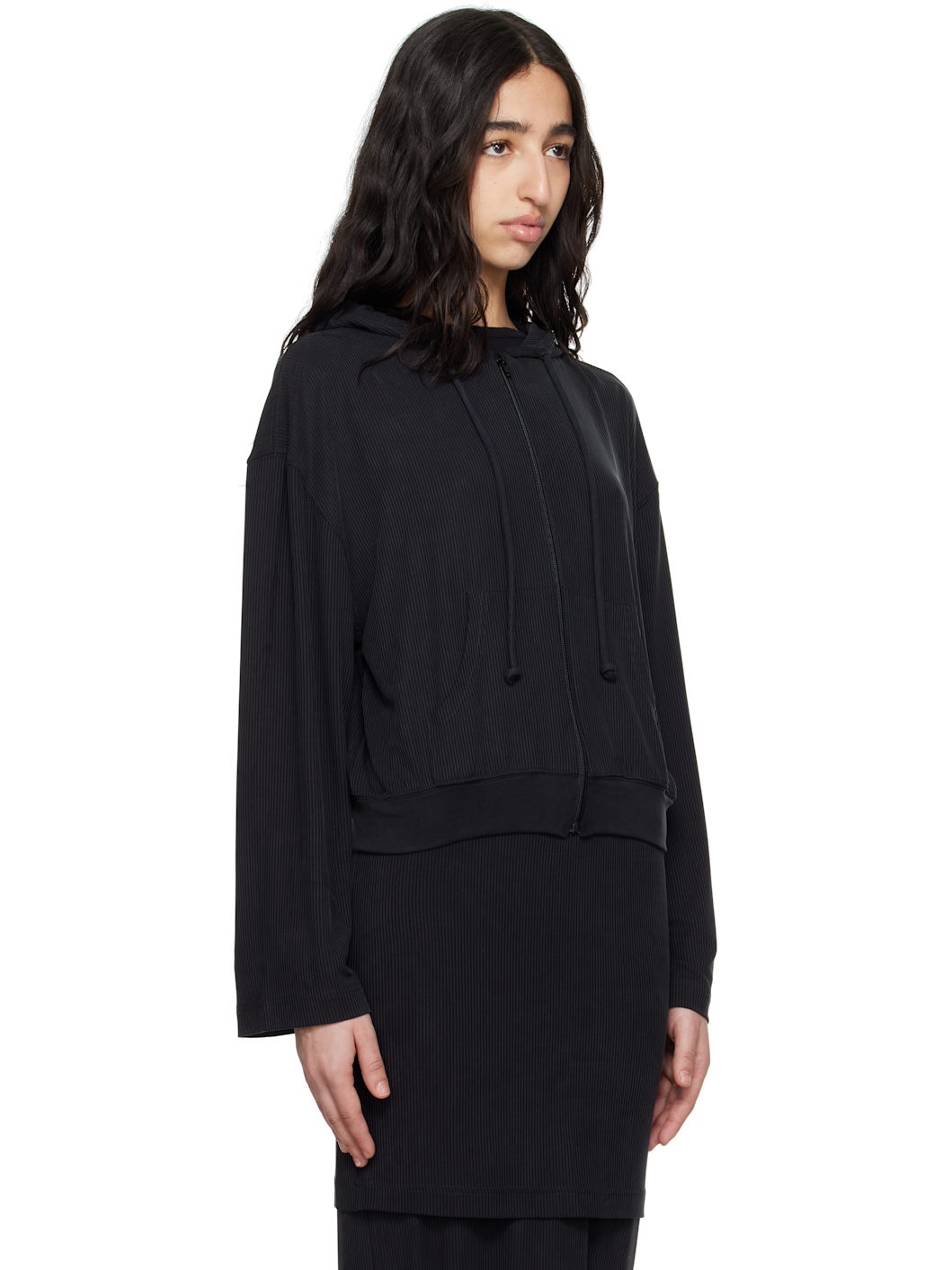 Black Zip-Up Hoodie - 2