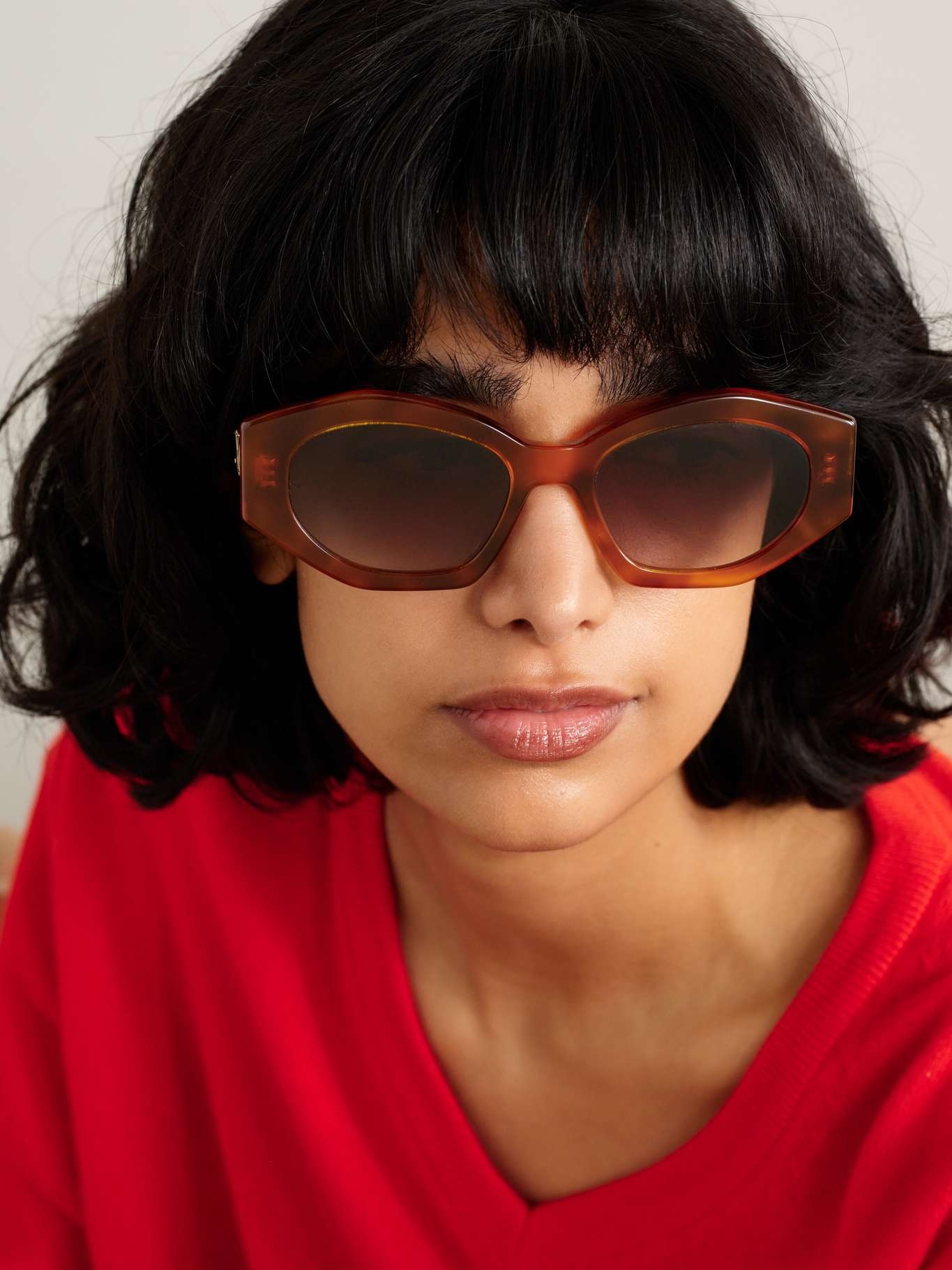 Triomphe cat-eye acetate sunglasses Brown - 2