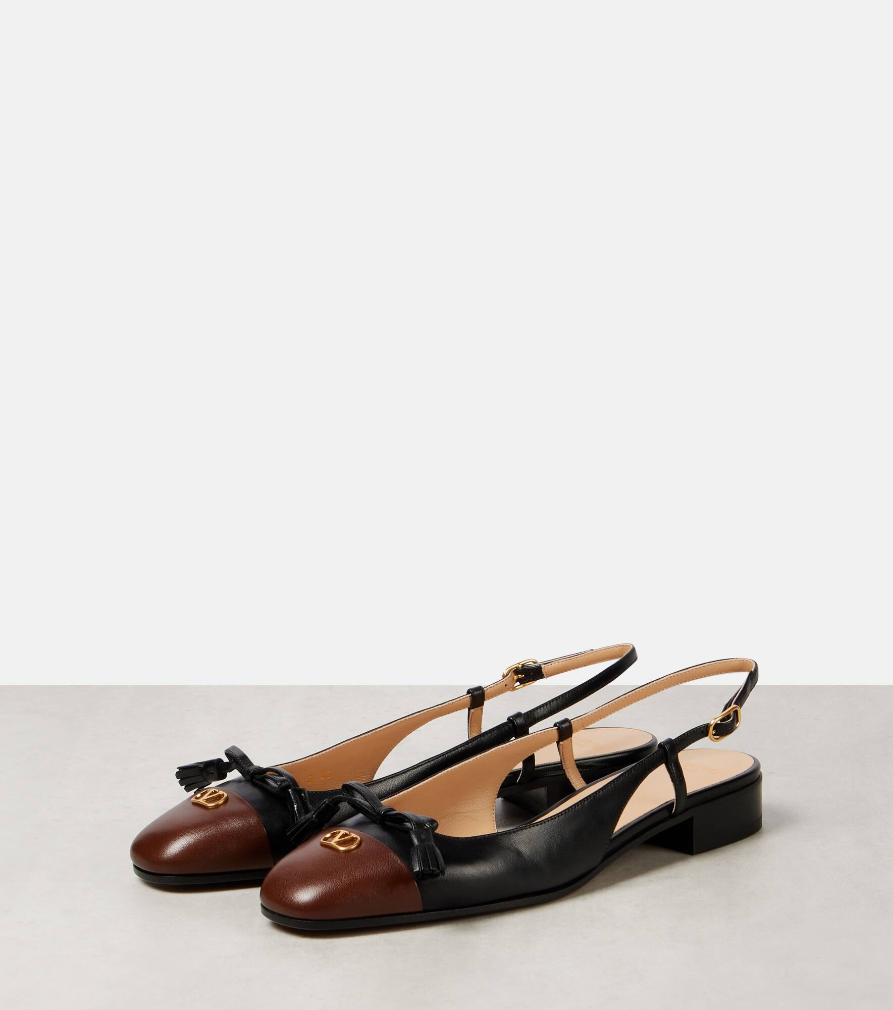Valet Du Roi leather slingback flats - 4