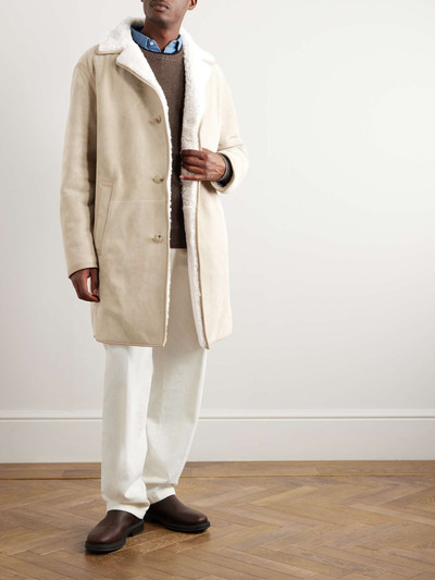 Loro Piana Leather-Trimmed Shearling Coat outlook