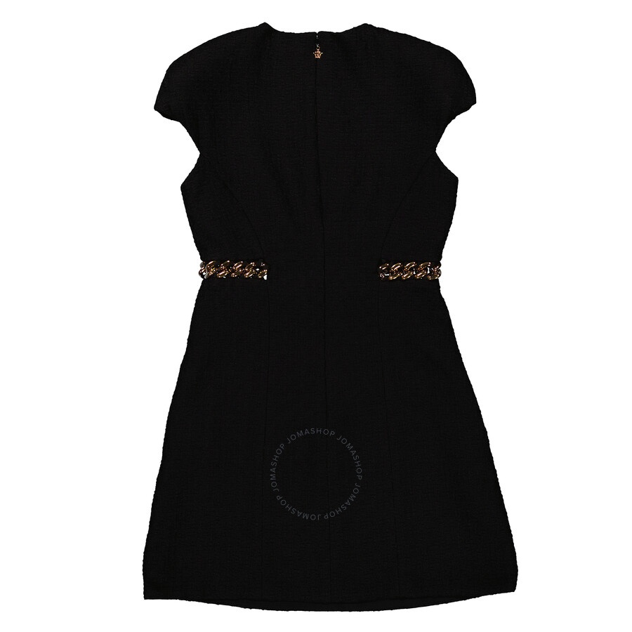 Versace Ladies Black Woven Chain-Link Mini Shift Dress - 7