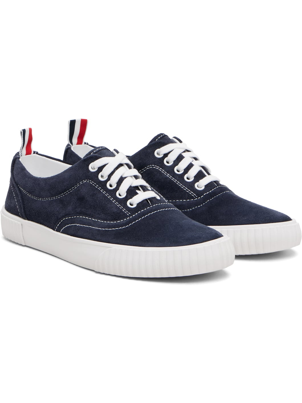 Navy Calf Suede Heritage Sneakers - 4