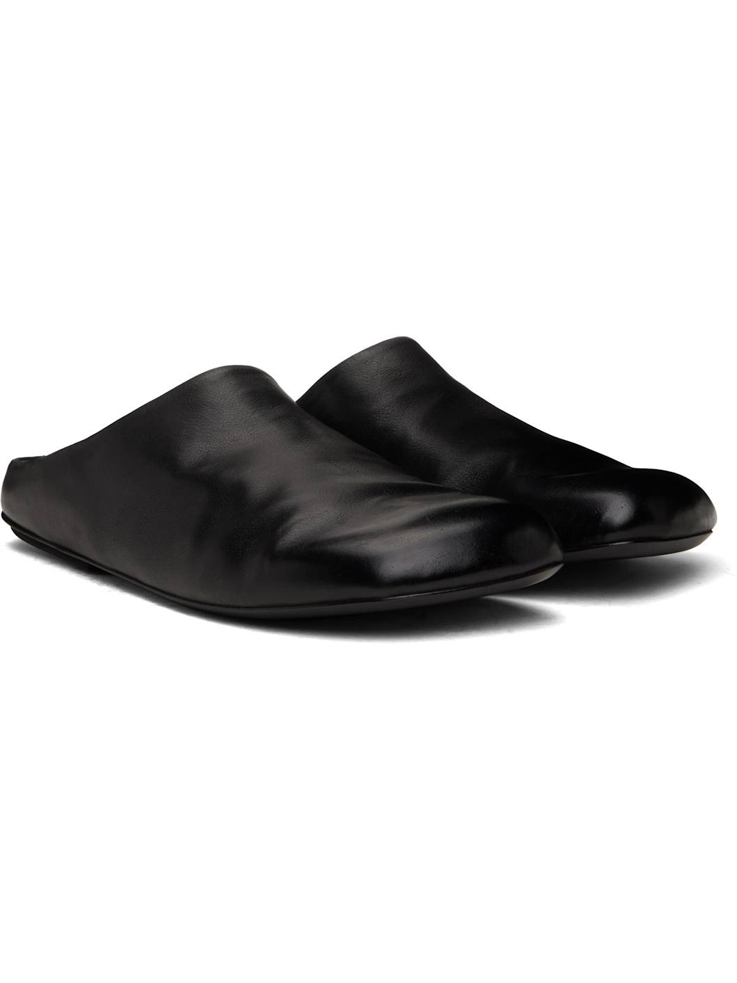 Black Passo Leather Slippers - 4