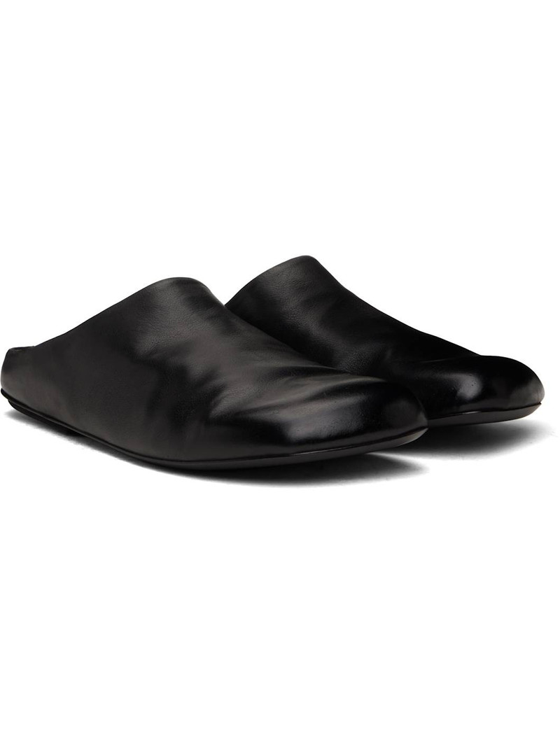 Black Passo Leather Slippers 4