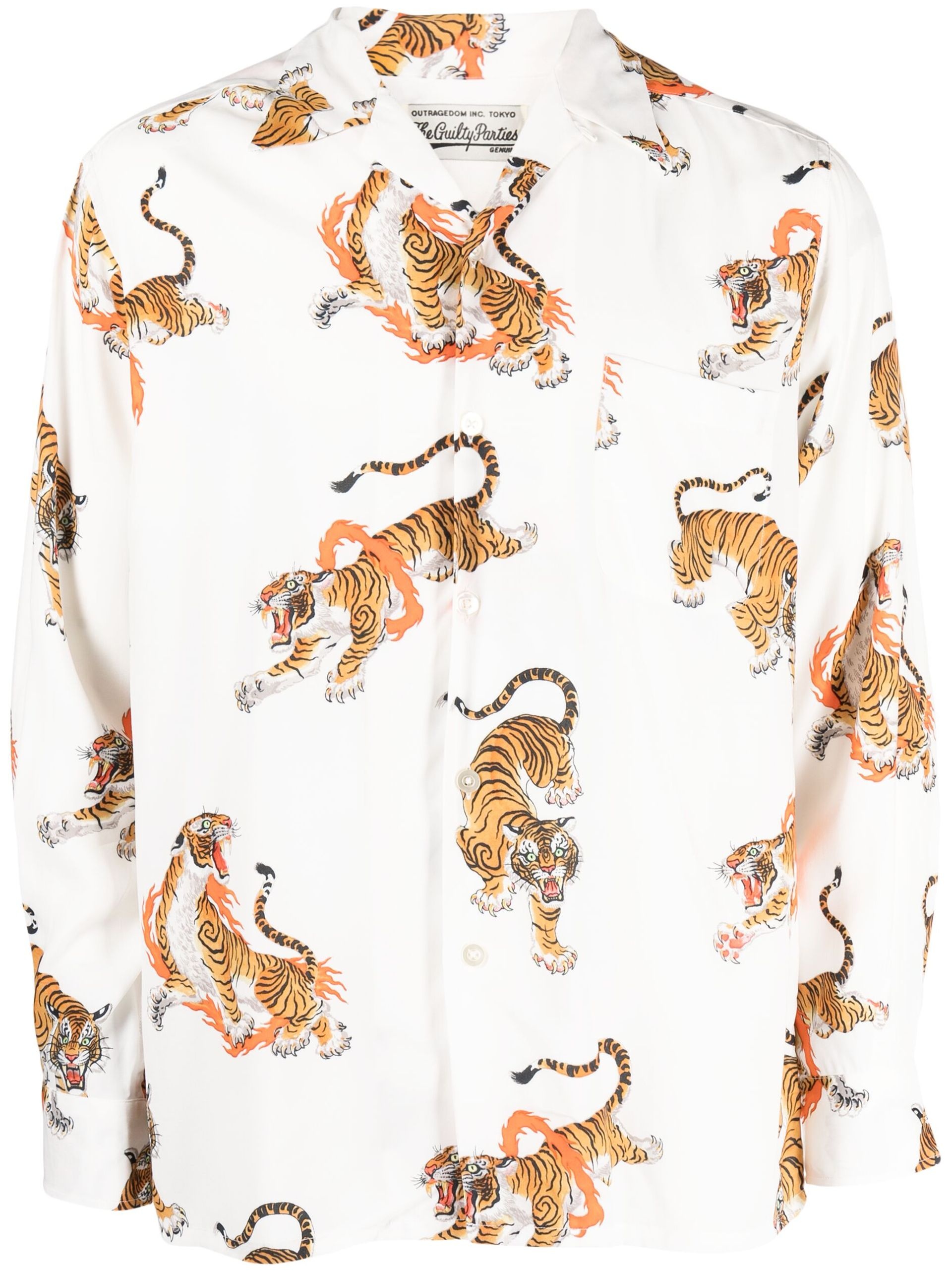 WACKO MARIA X Tim Lehi white tiger print shirt | REVERSIBLE