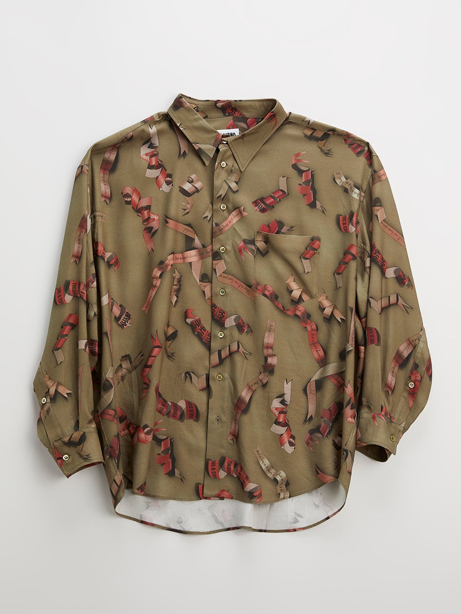 Ribbons Twisted Shirt Archive Green - 1