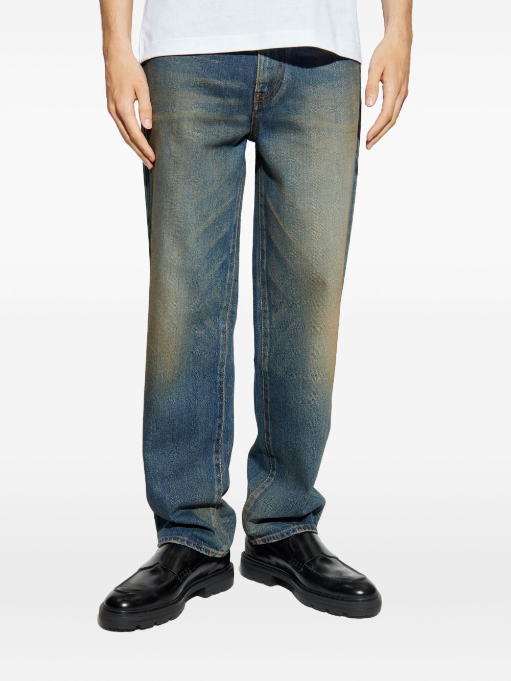 logo-plaque cotton jeans - 3