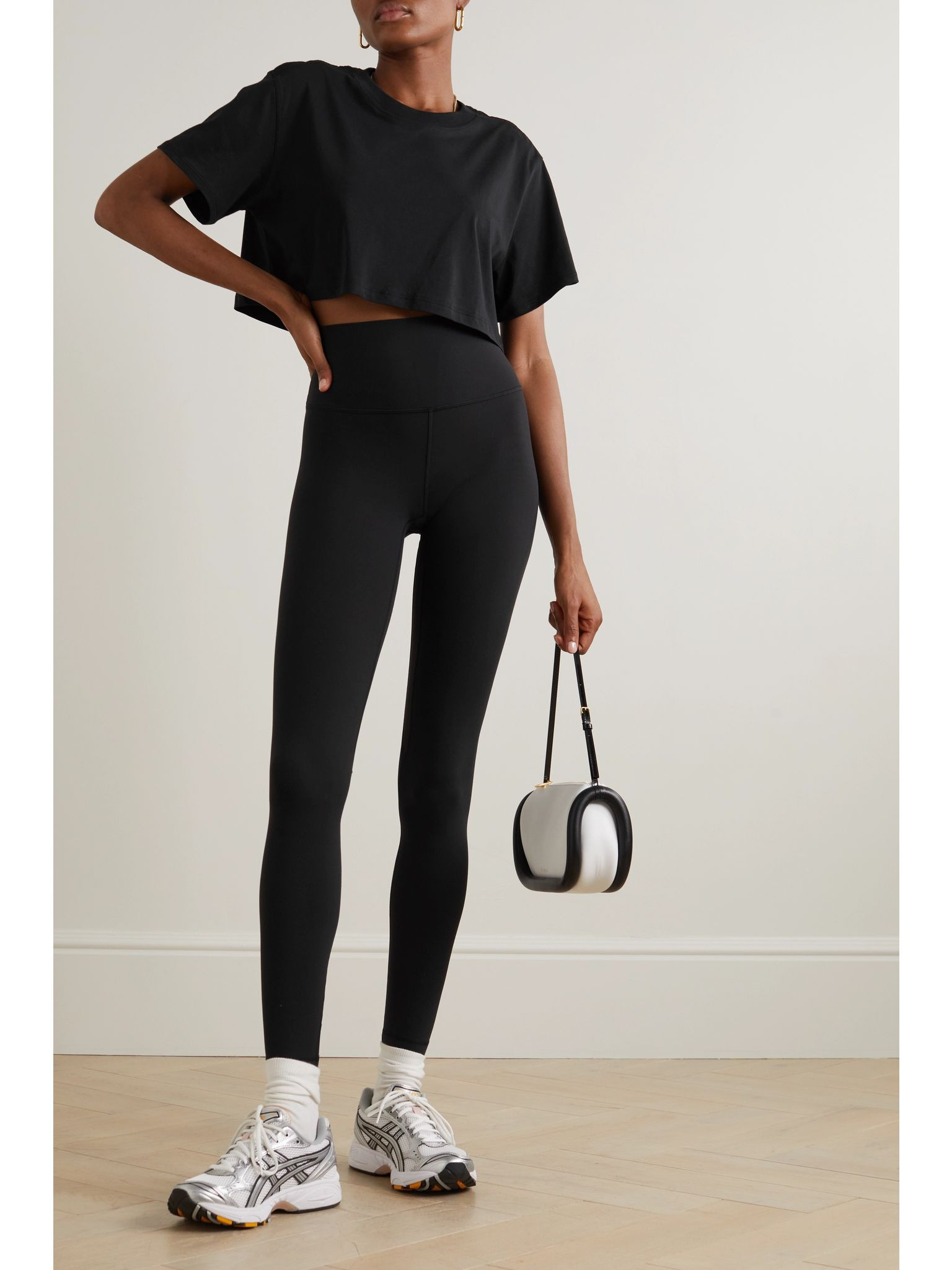 All Yours cropped Pima cotton T-shirt Black - 2