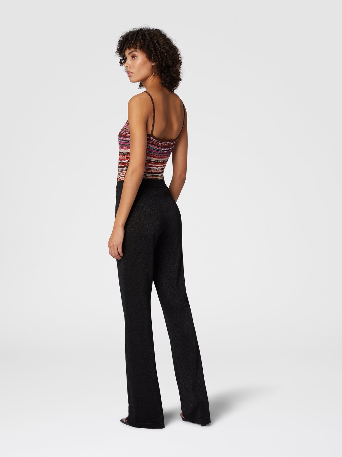 Straight trousers in lamé viscose - 3
