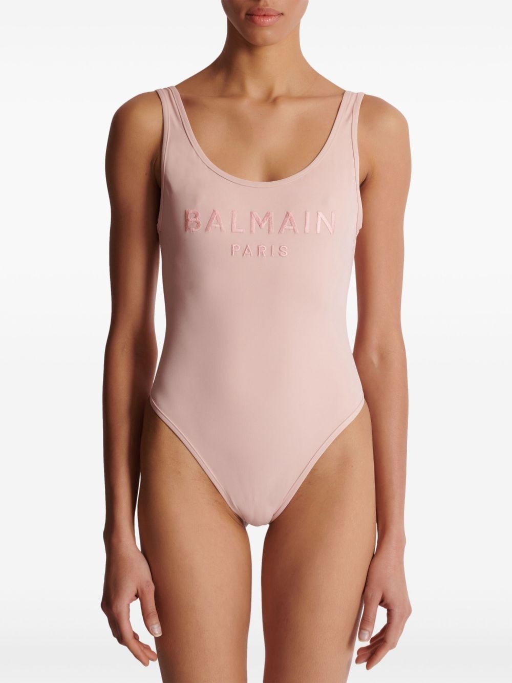 embroidered-logo one-piece swimsuit - 5