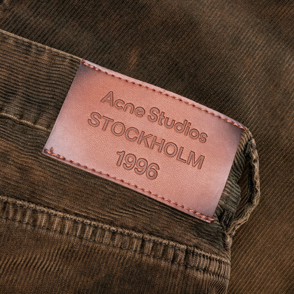 STONEWASH CORDUROY TROUSERS - OLIVE GREEN - 4