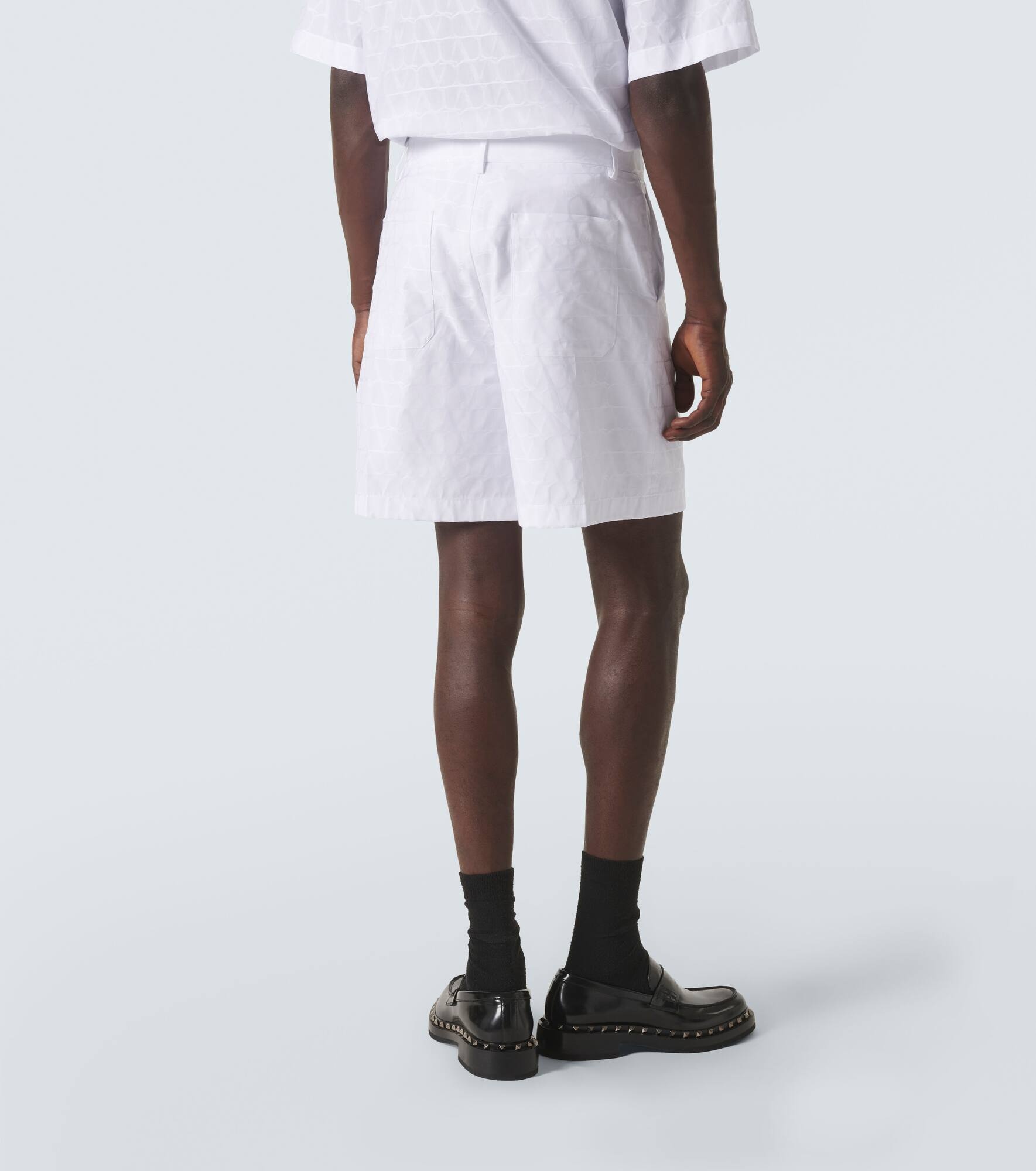 Jacquard cotton poplin shorts - 4