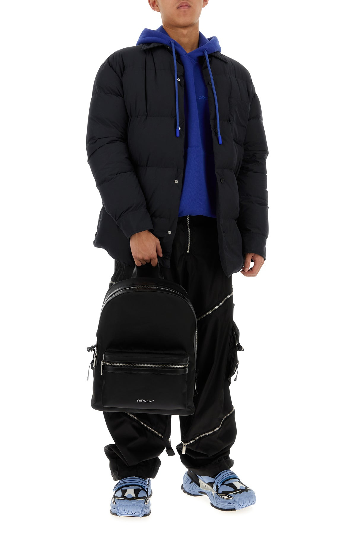 Black polyester down jacket - 6