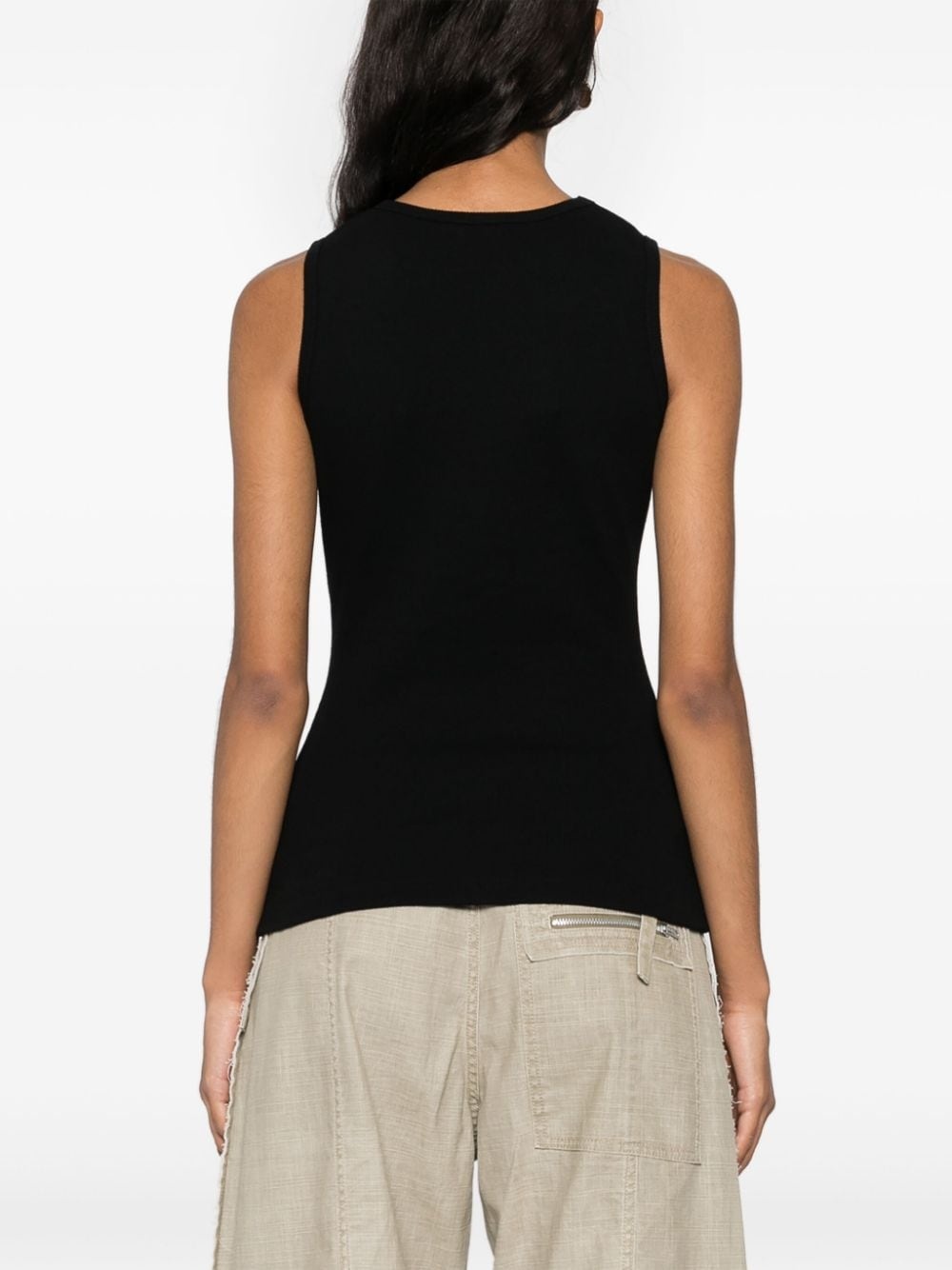 floral-appliquÃ© ribbed tank top - 4