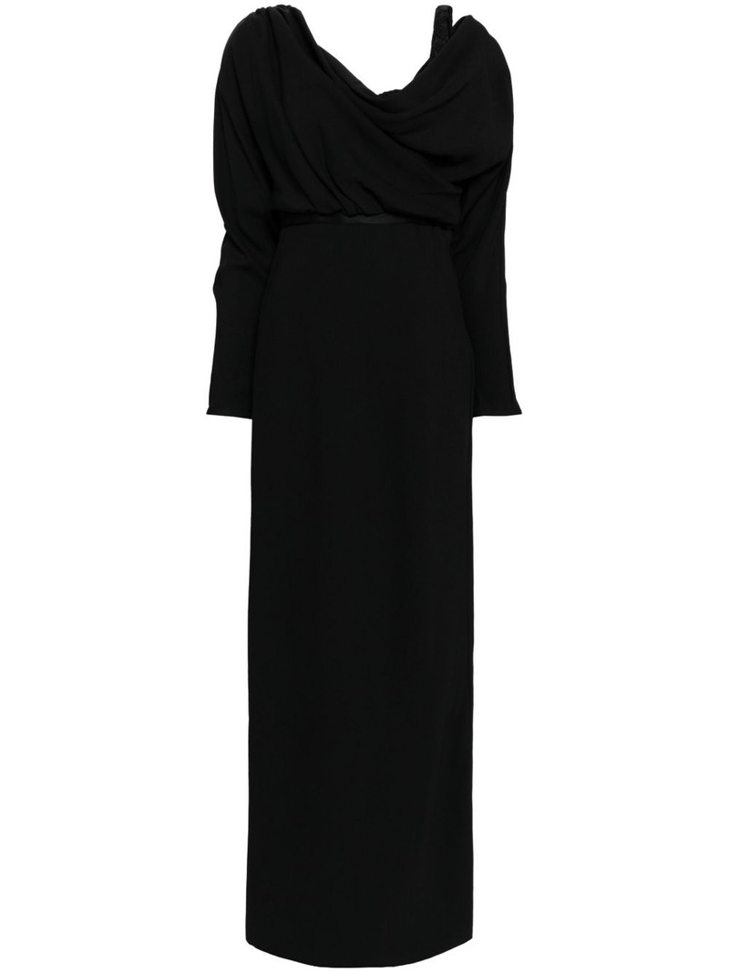 draped belted midi dress 1