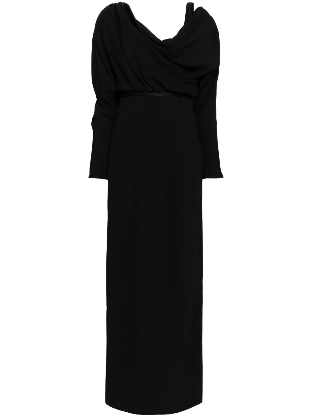 draped belted midi dress - 1