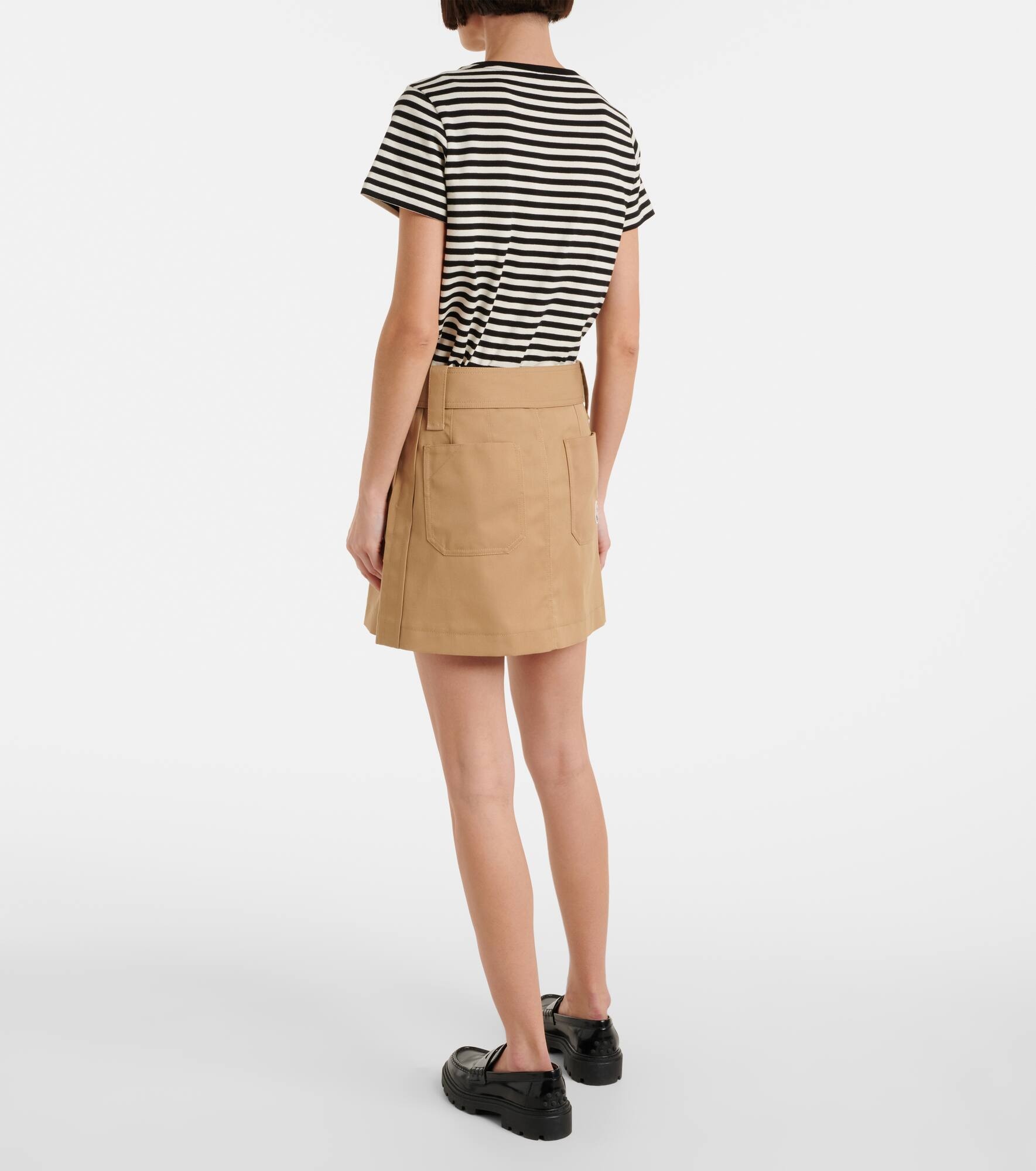Belted gabardine miniskirt - 3