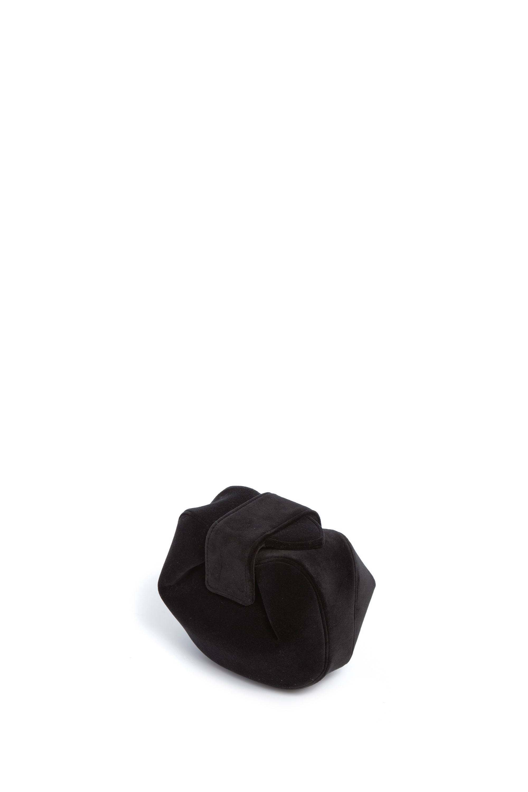 Soft Demi Clutch in Black Cotton Velvet - 3