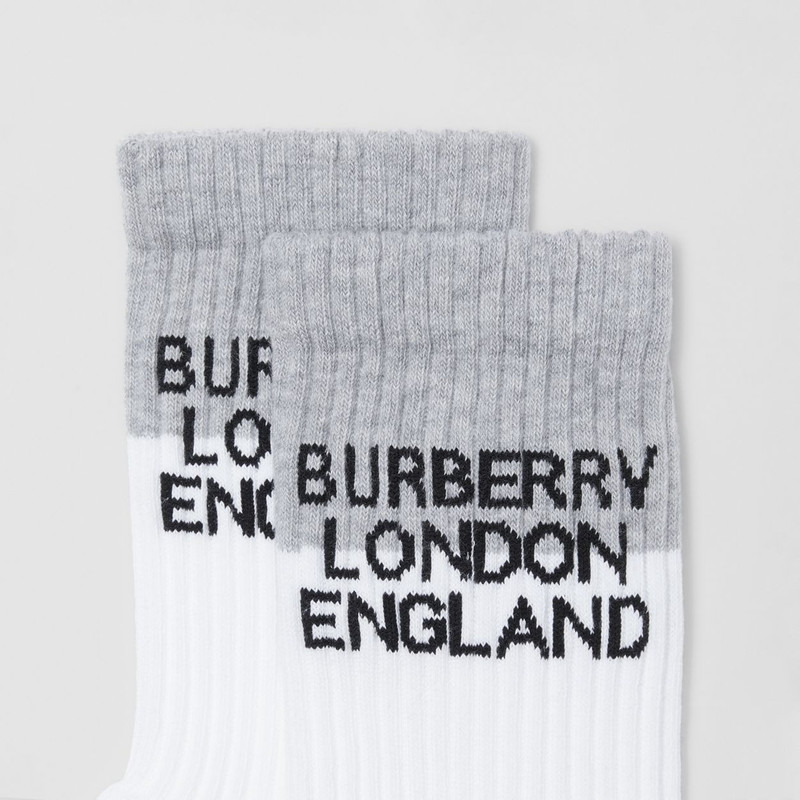 Burberry Logo Intarsia Technical Stretch Cotton Socks outlook