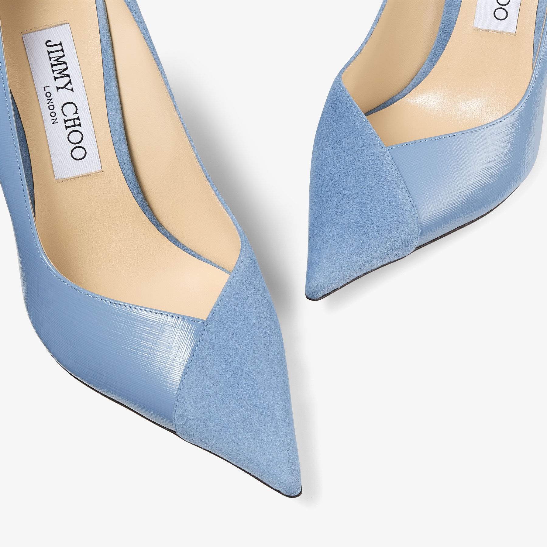 Cass 110
Smoky Blue Suede and Etched Patent Leather Pumps - 4
