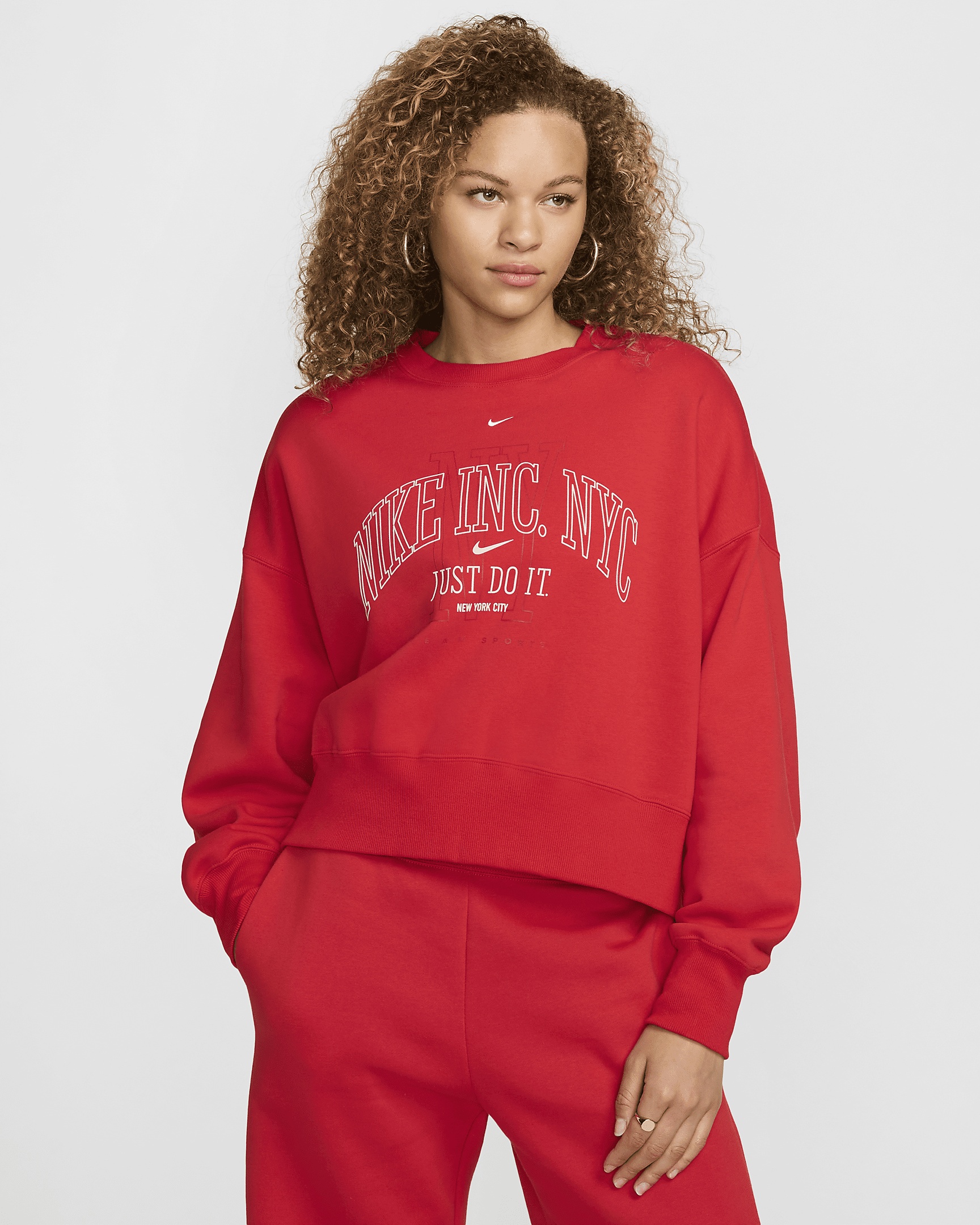 Nike Sportswear Phoenix Fleece Women's Over-Oversized Crew-Neck Graphic Sweatshirt - 1