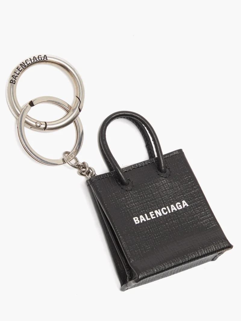 Shopping tote leather keyring - 2