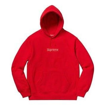 Supreme x Swarovski Box Logo Hooded Sweatshirt 'Red' SUP-SS19-959 - 1