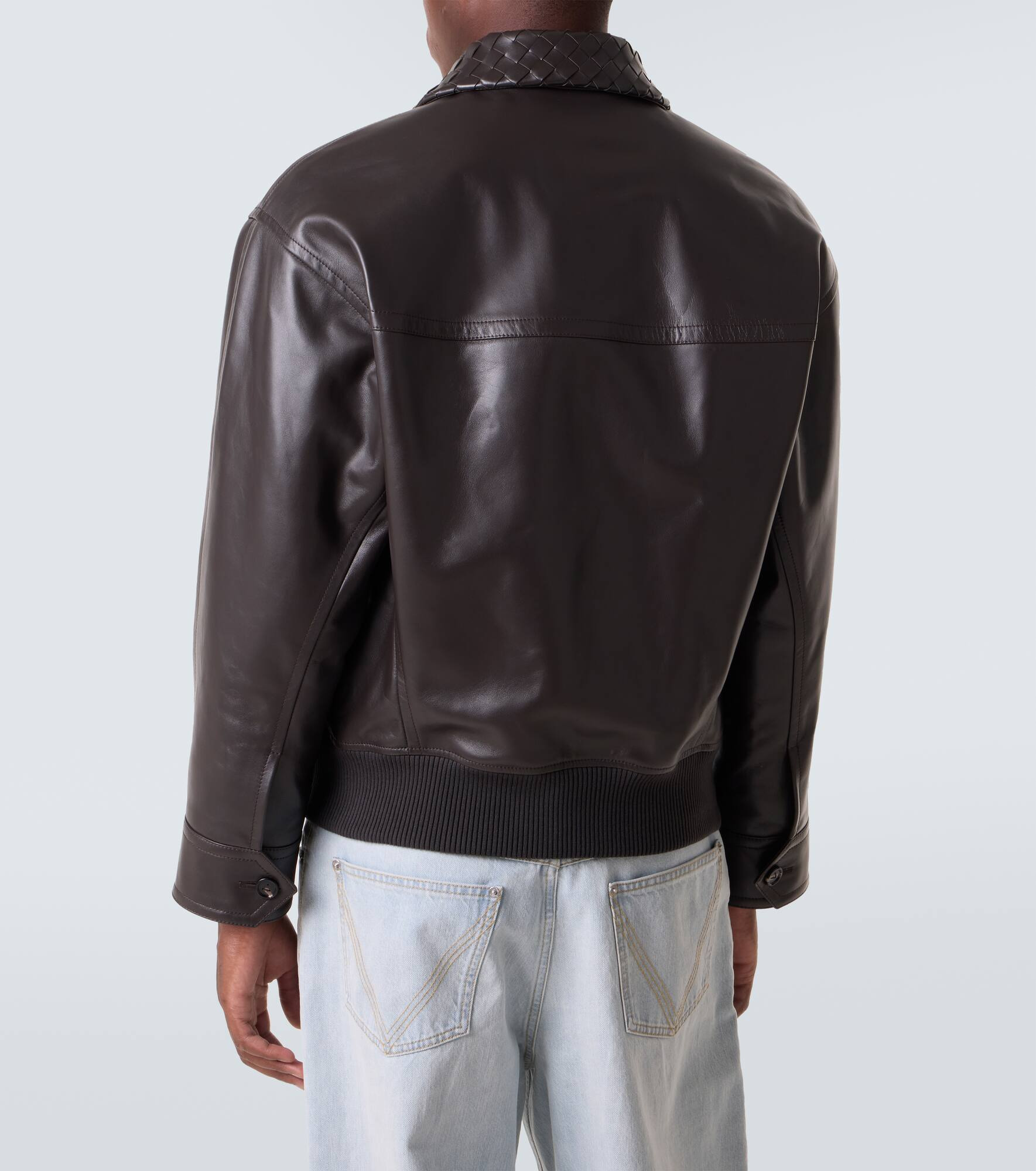 Intreccio leather jacket - 4