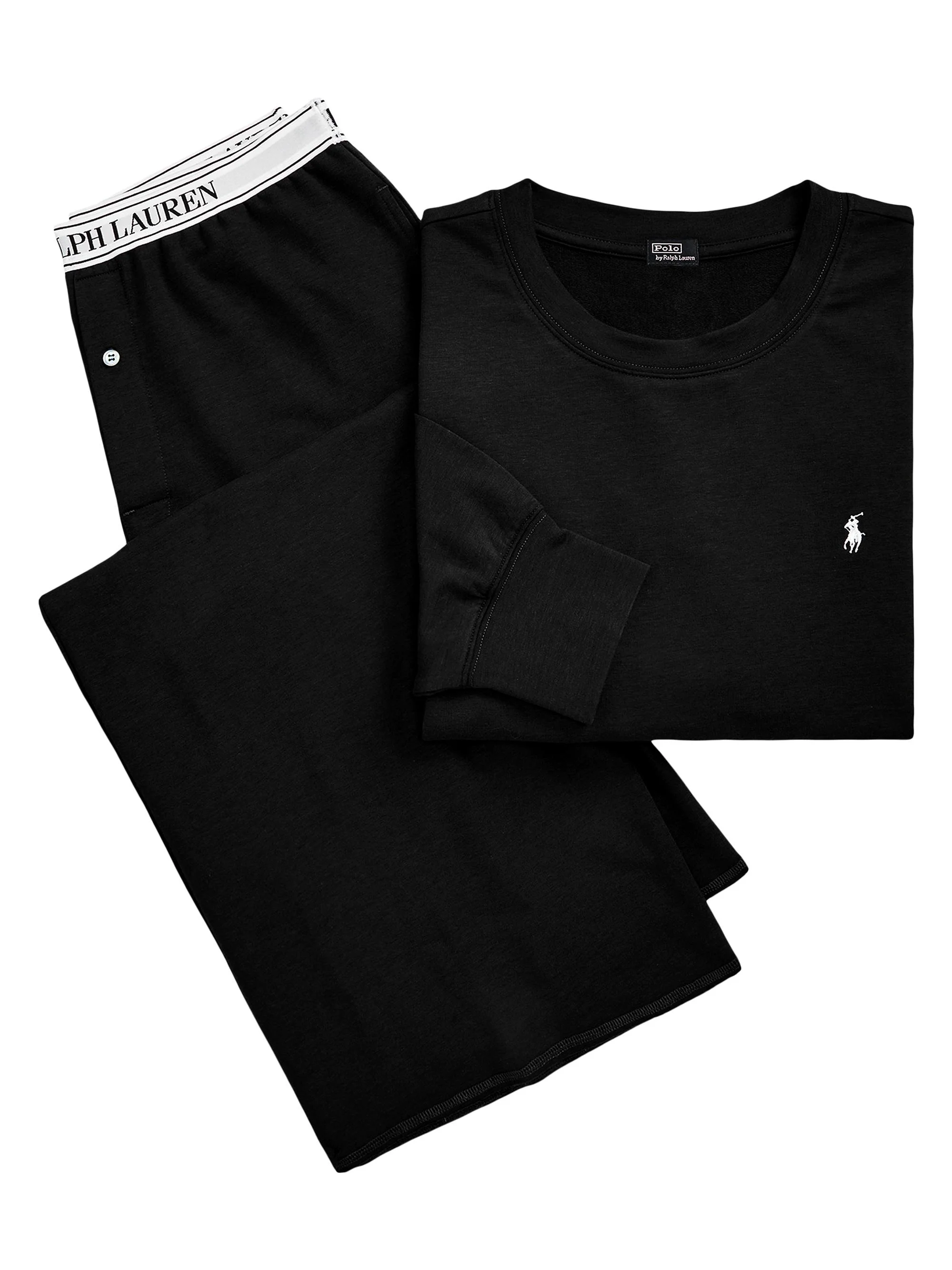 Women's French Terry 2-Piece Pajama Set - Polo Black - 1