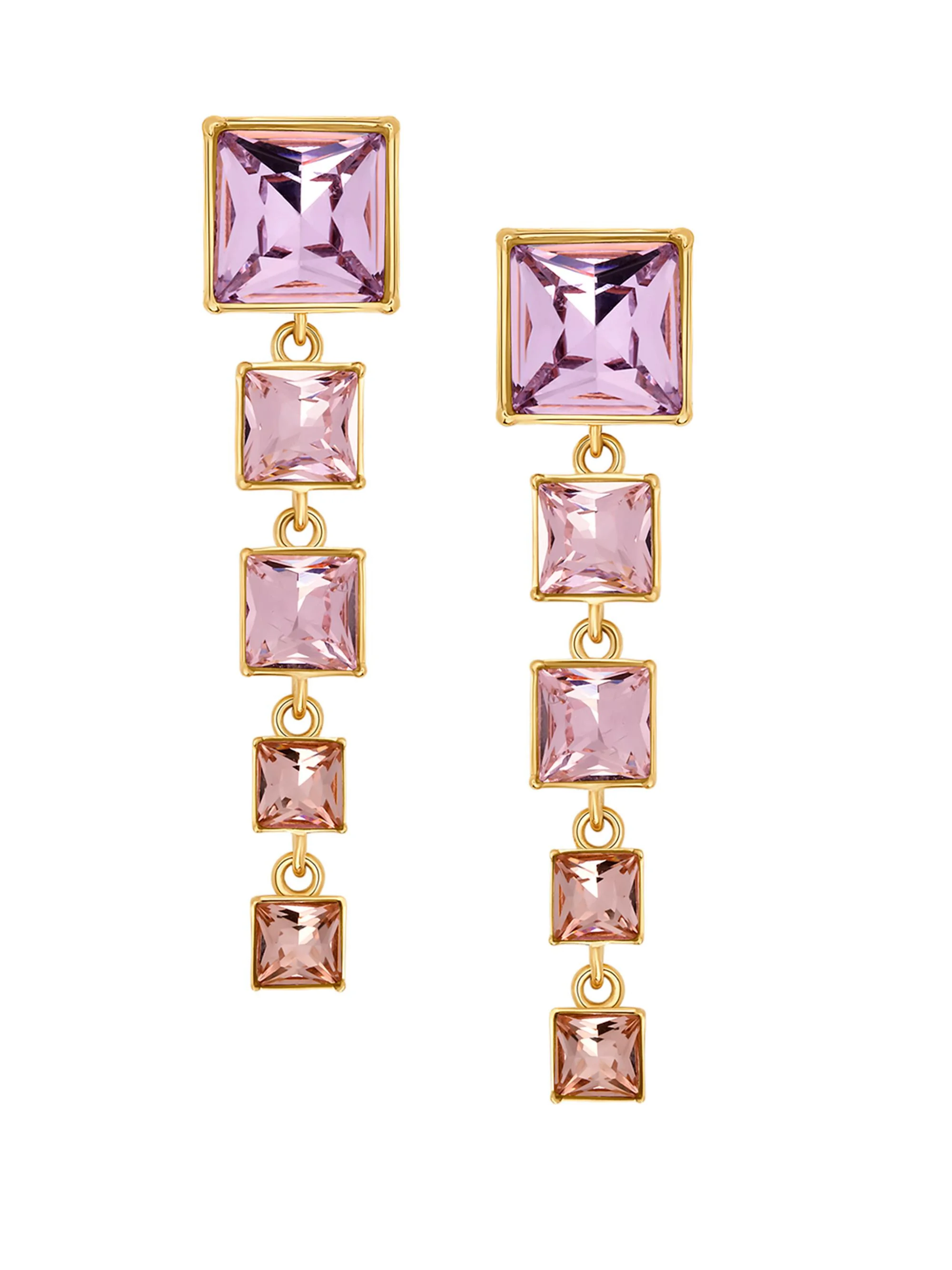Women's 24K-Gold-Plated & Glass Crystal Drop Earrings - Violet - 1