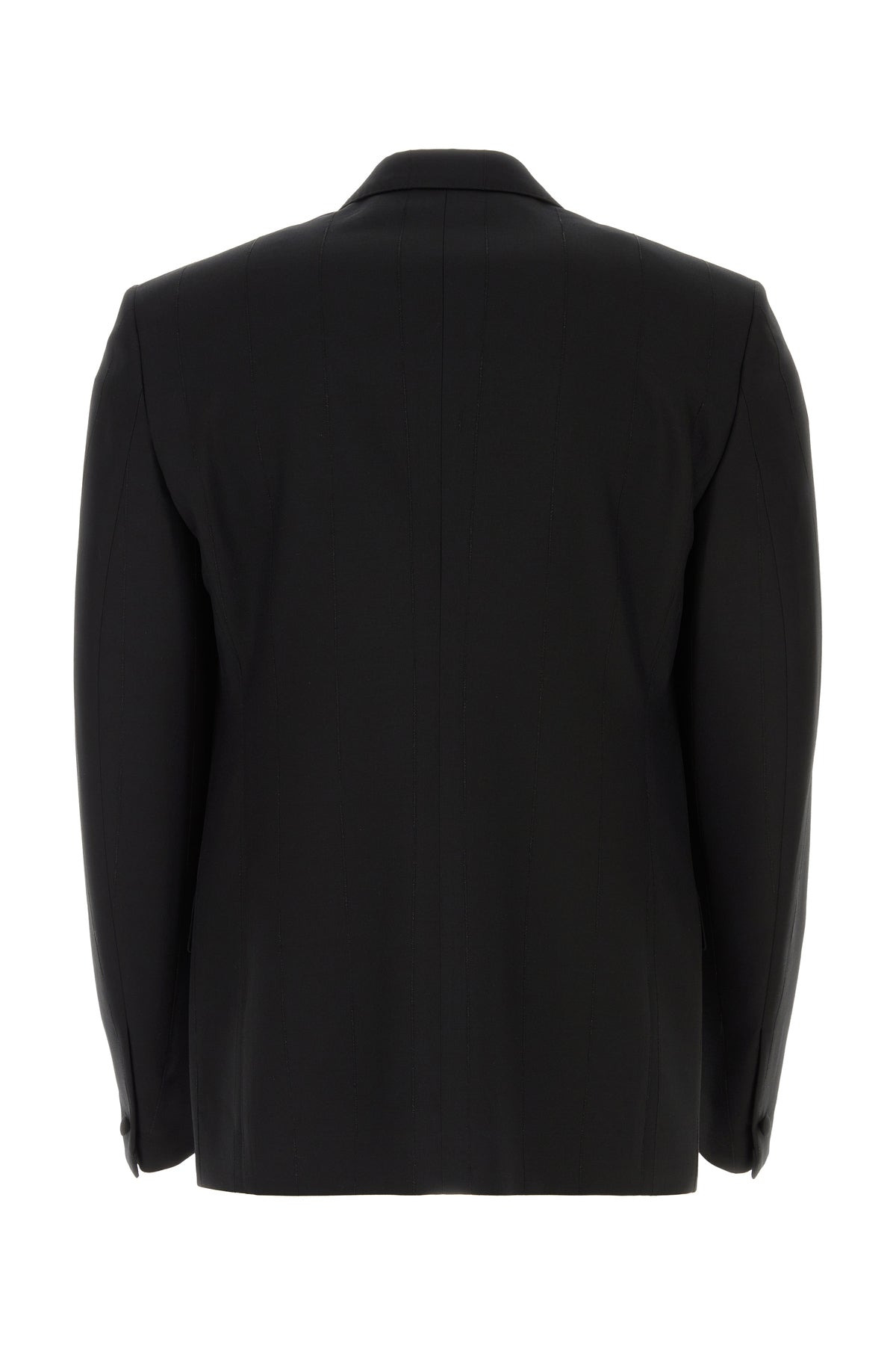 Black stretch wool blend blazer - 2