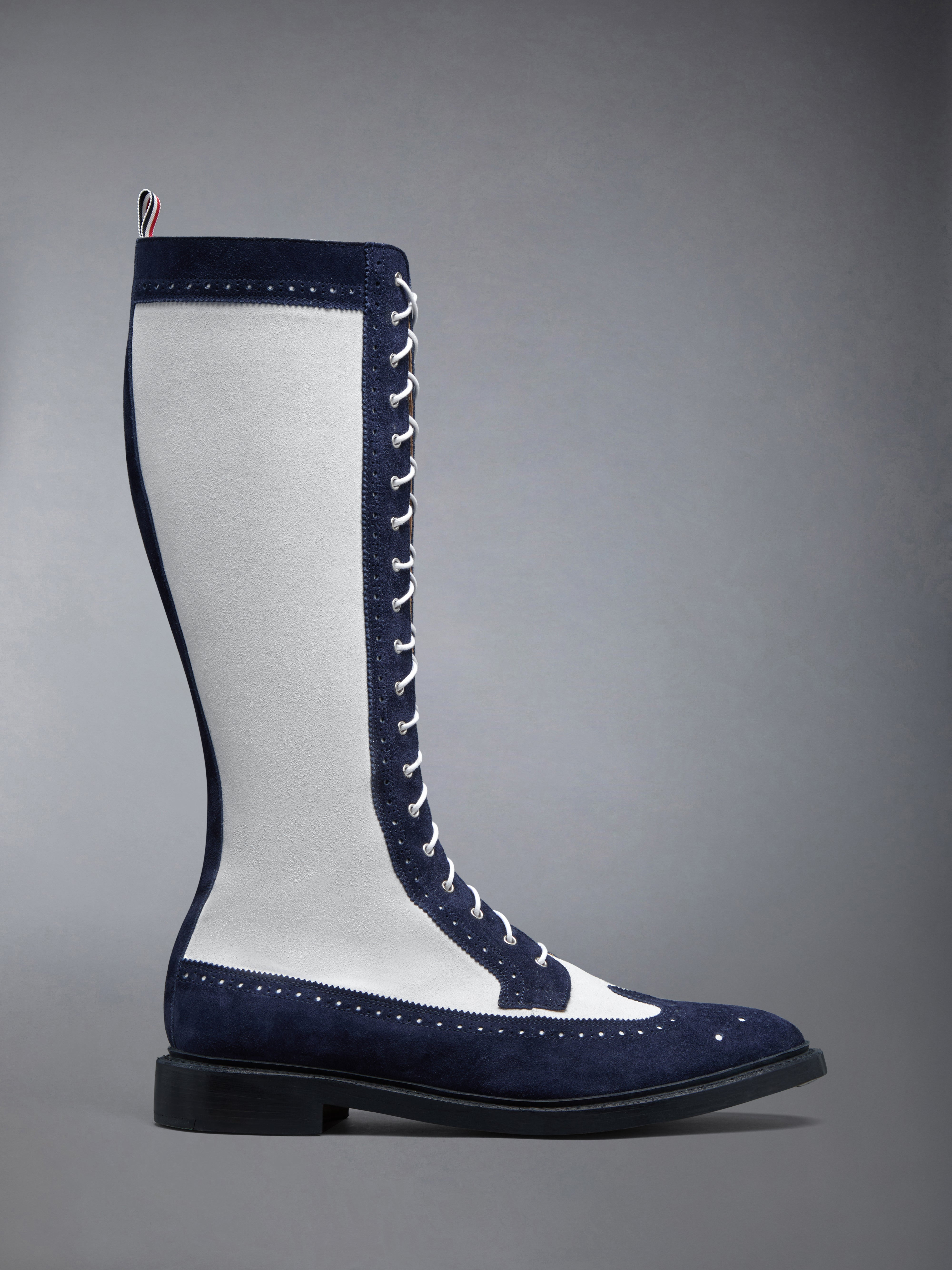 CALF SUEDE KNEE HIGH LONGWING BOOT - 1