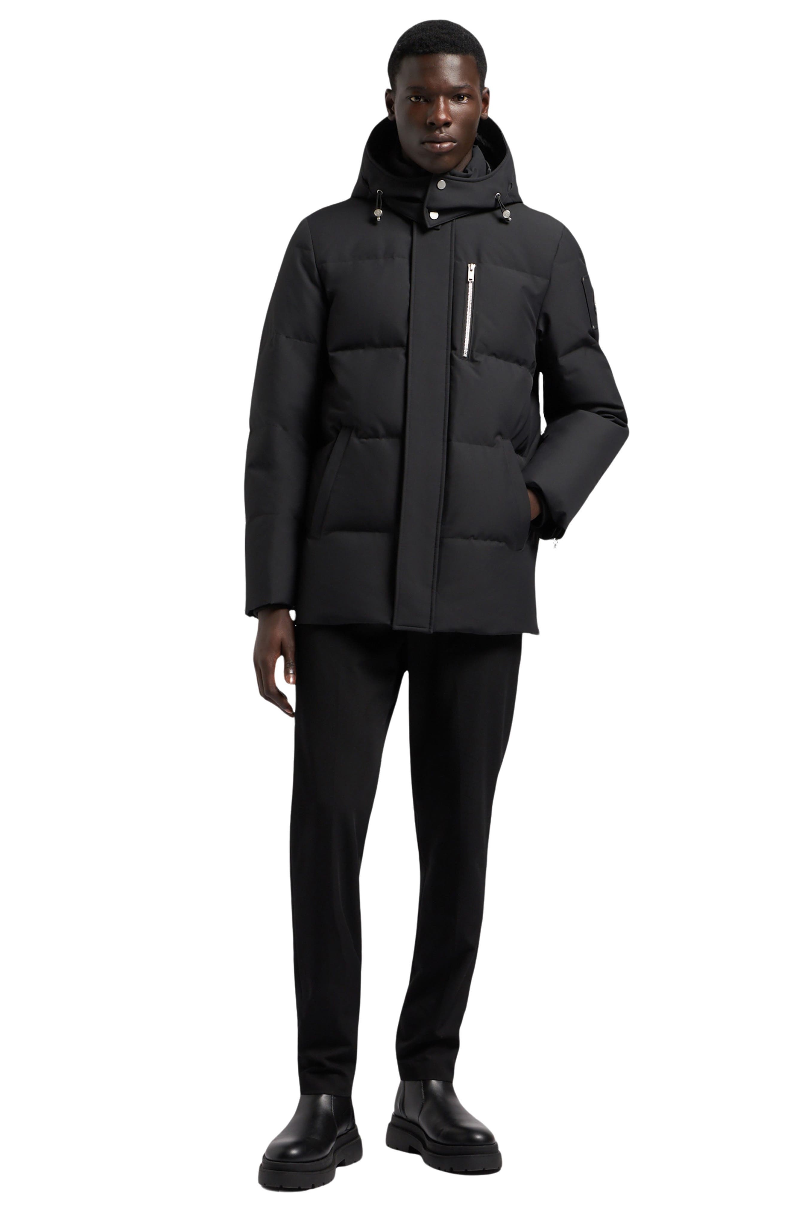 Moose Knuckles Cloud 3Q Water Repellent Down Puffer Jacket with Removable Hood in Black W/Black Sh a - 7