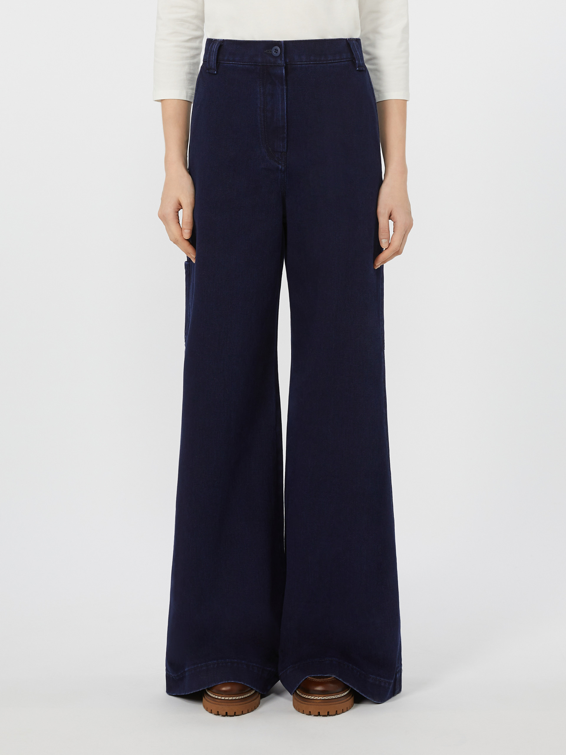 VICINO Cotton denim wide-leg trousers - 3