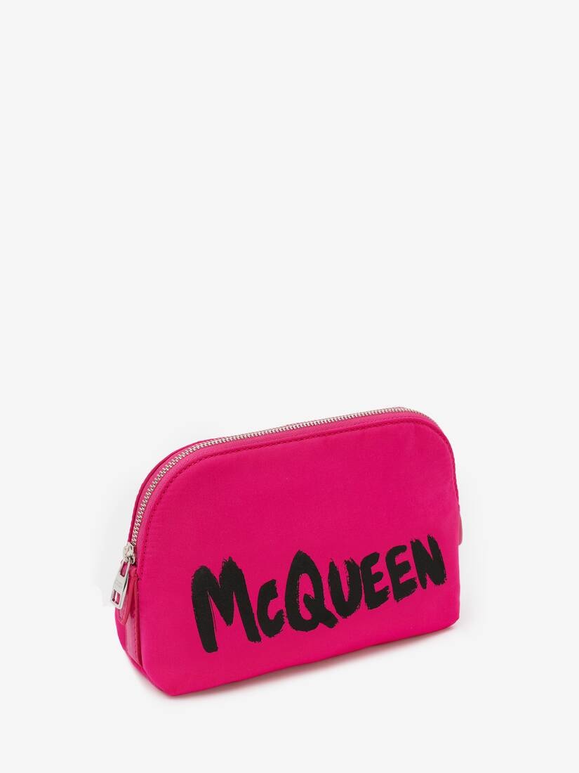 Mcqueen Graffiti Medium Zip Pouch in Bobby Pink - 2