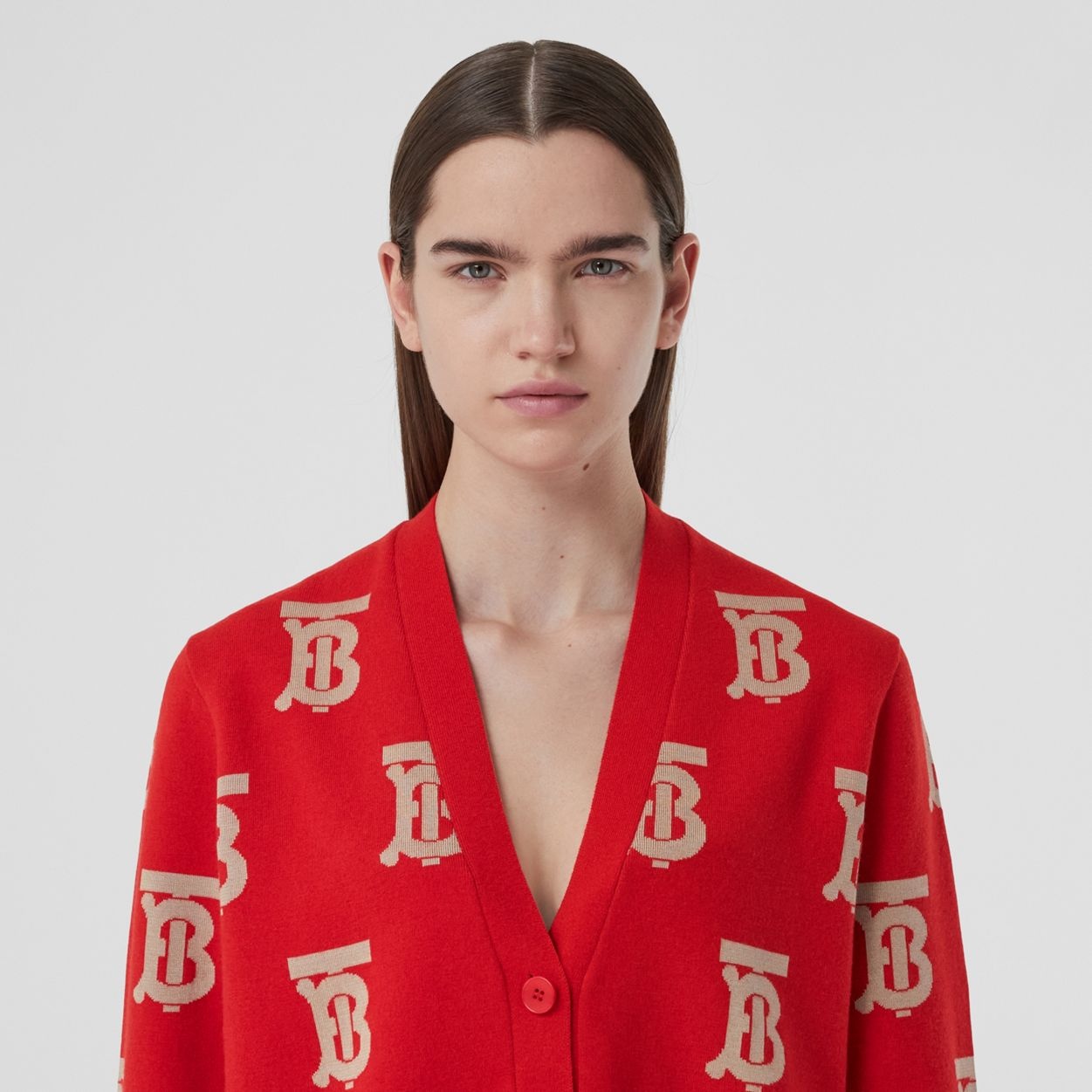 Monogram Wool Silk Blend Oversized Cardigan - 3