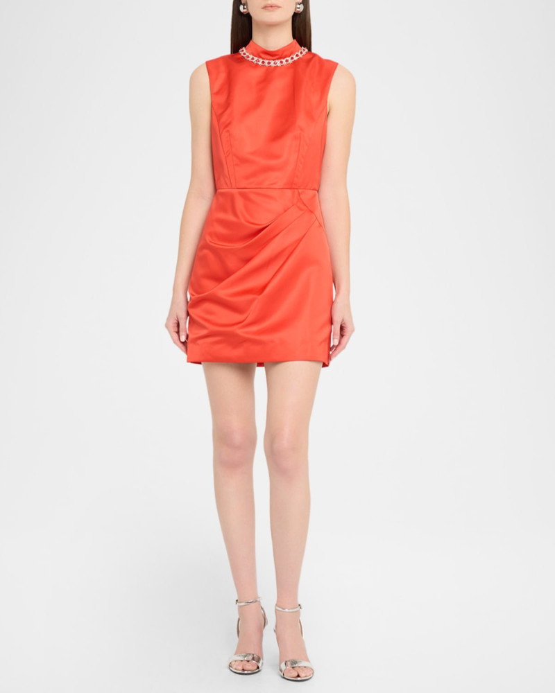 SALONI Floral Embellished Satin Mini Dress outlook