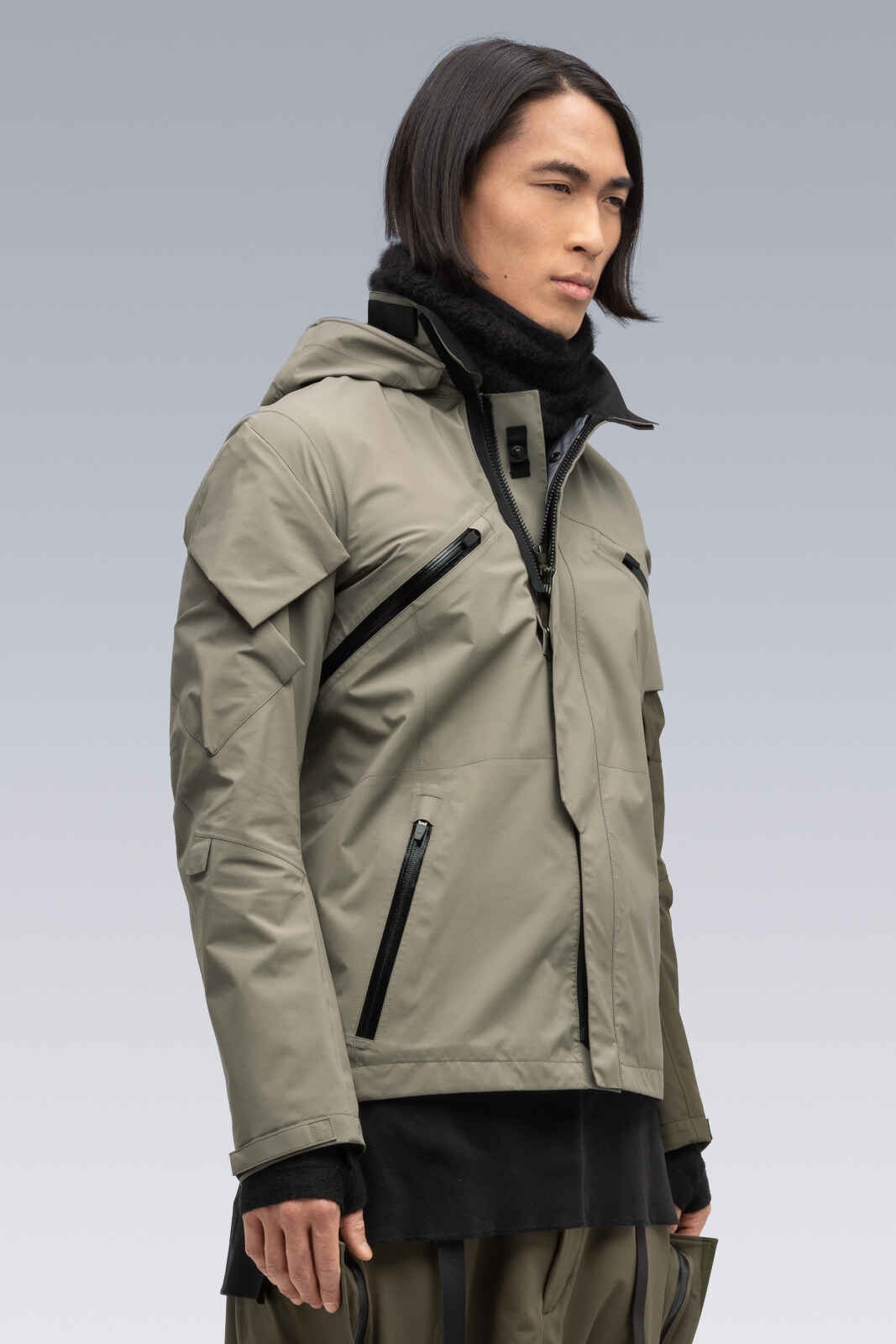 J1B-GT 3L Gore-Tex Pro Interops Jacket Dust / RAF Green (2 hoods: Dust & Black) - 4