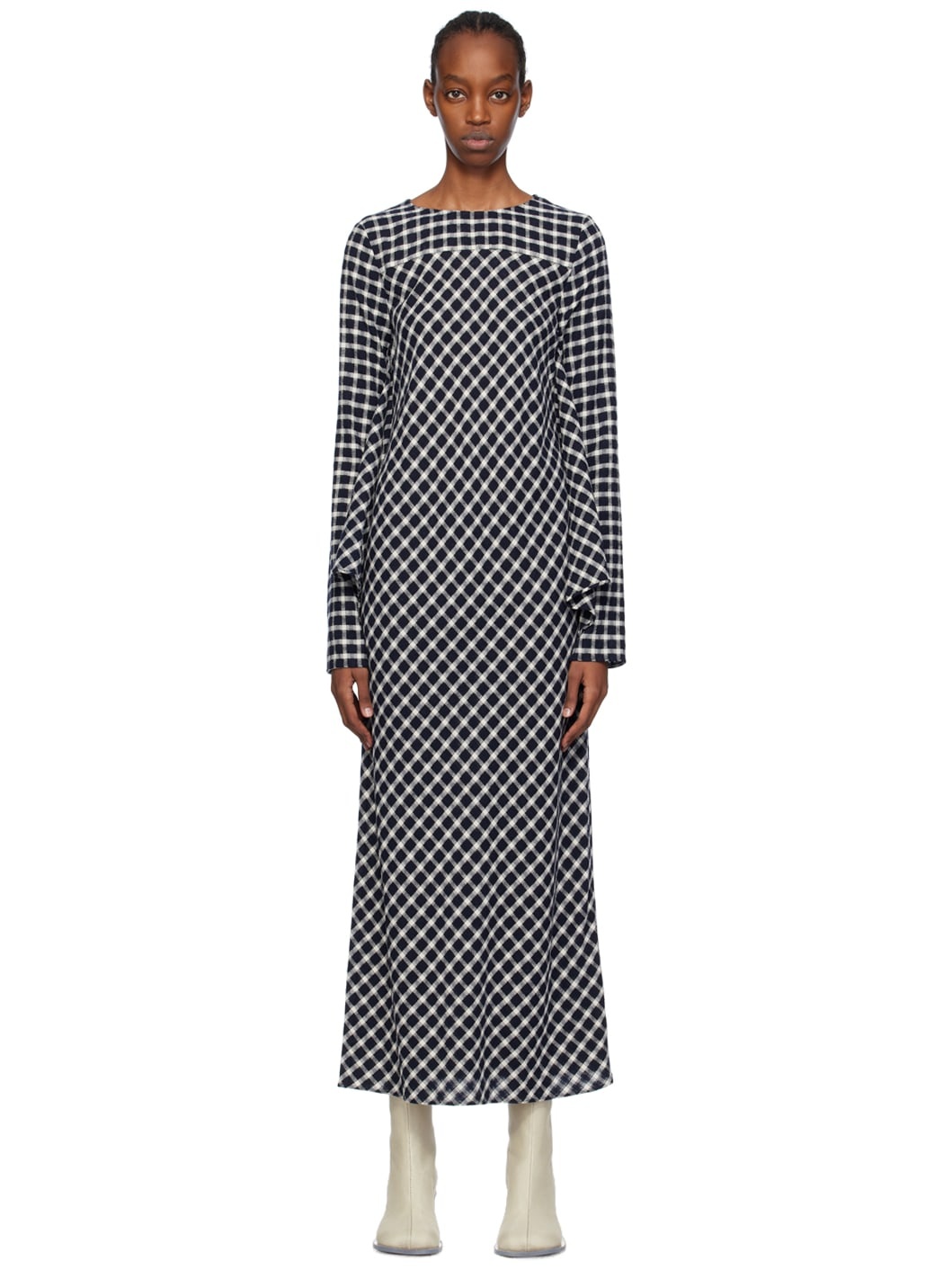 Black & White Check Maxi Dress - 1