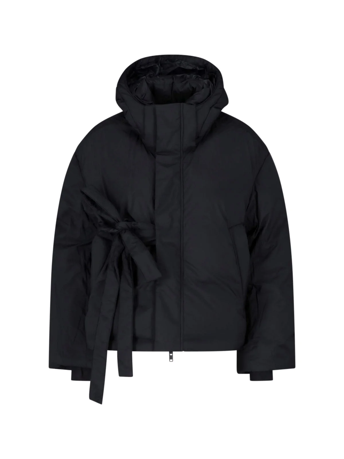 QUILTED TIE-FRONT DOWN JACKET - 1