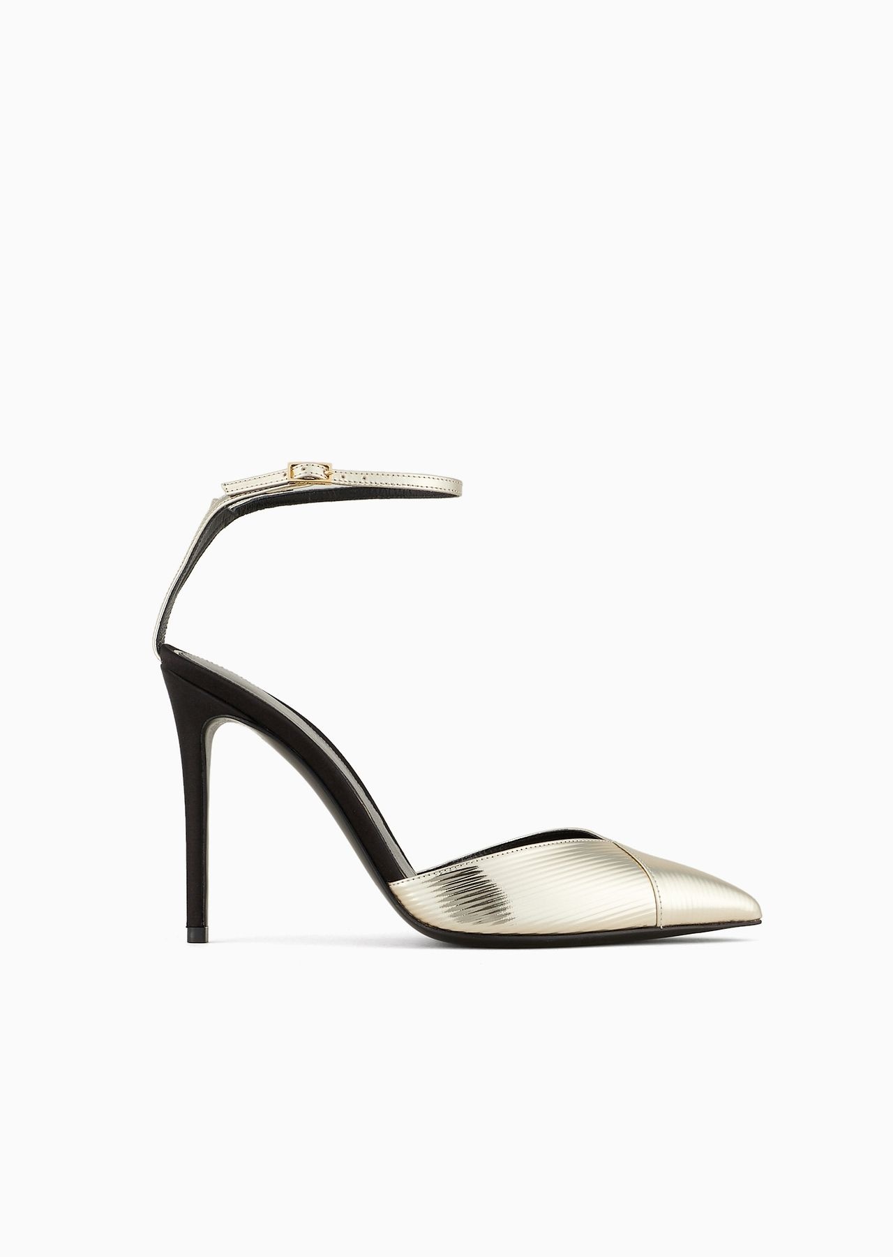 Striped, lamé calfskin court shoes - 1