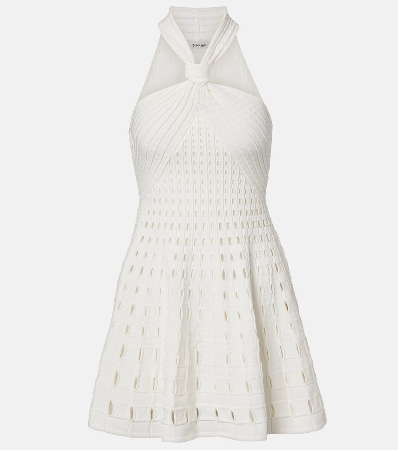 eyelet-knit mini dress 1