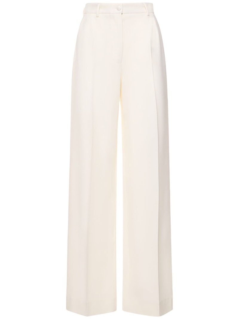 Wool cady high rise wide leg pants - 1