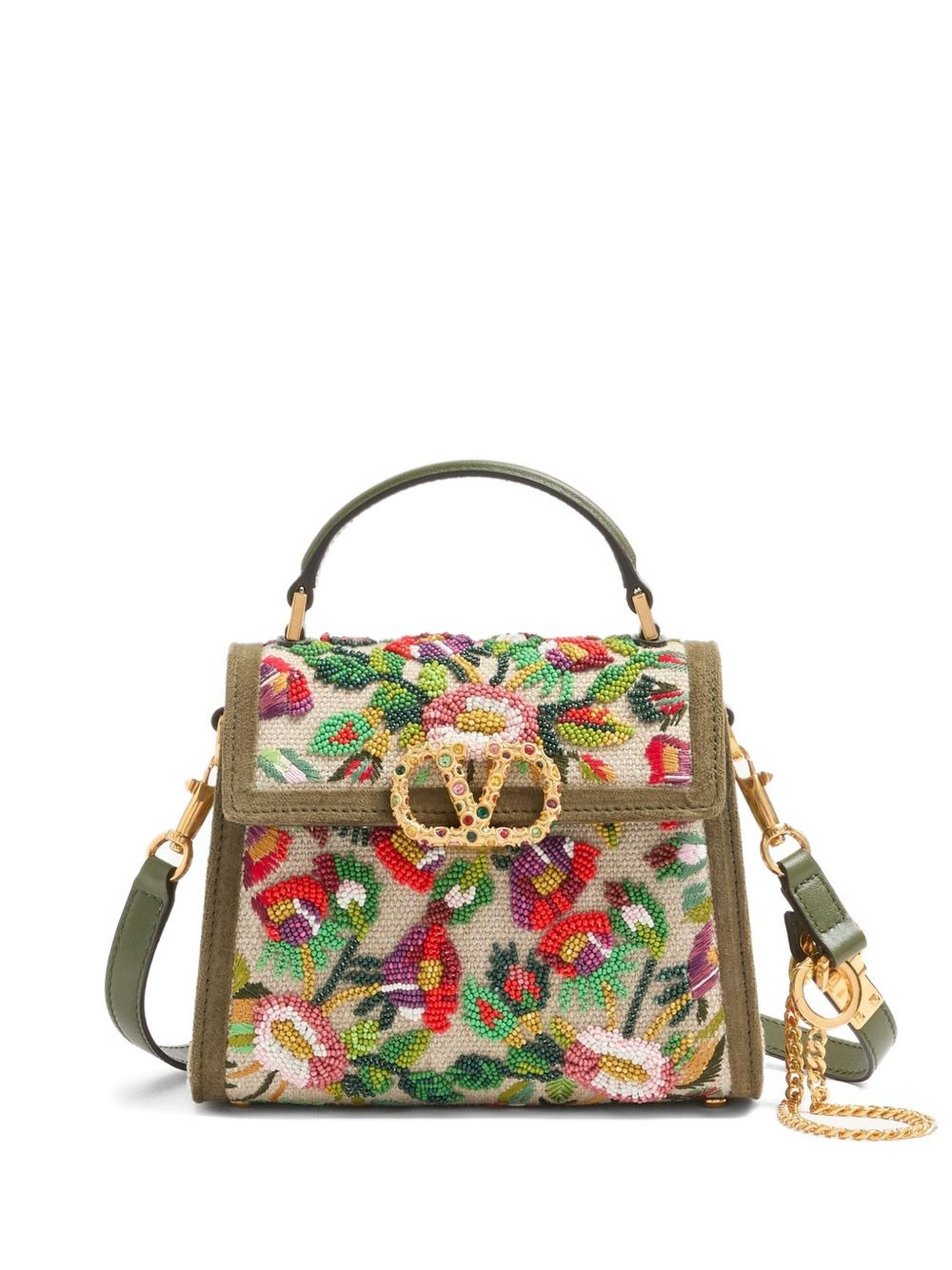 bead-embellished tote bag - 1