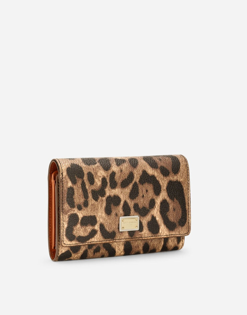 Leopard-print Crespo bifold wallet with branded plate 2