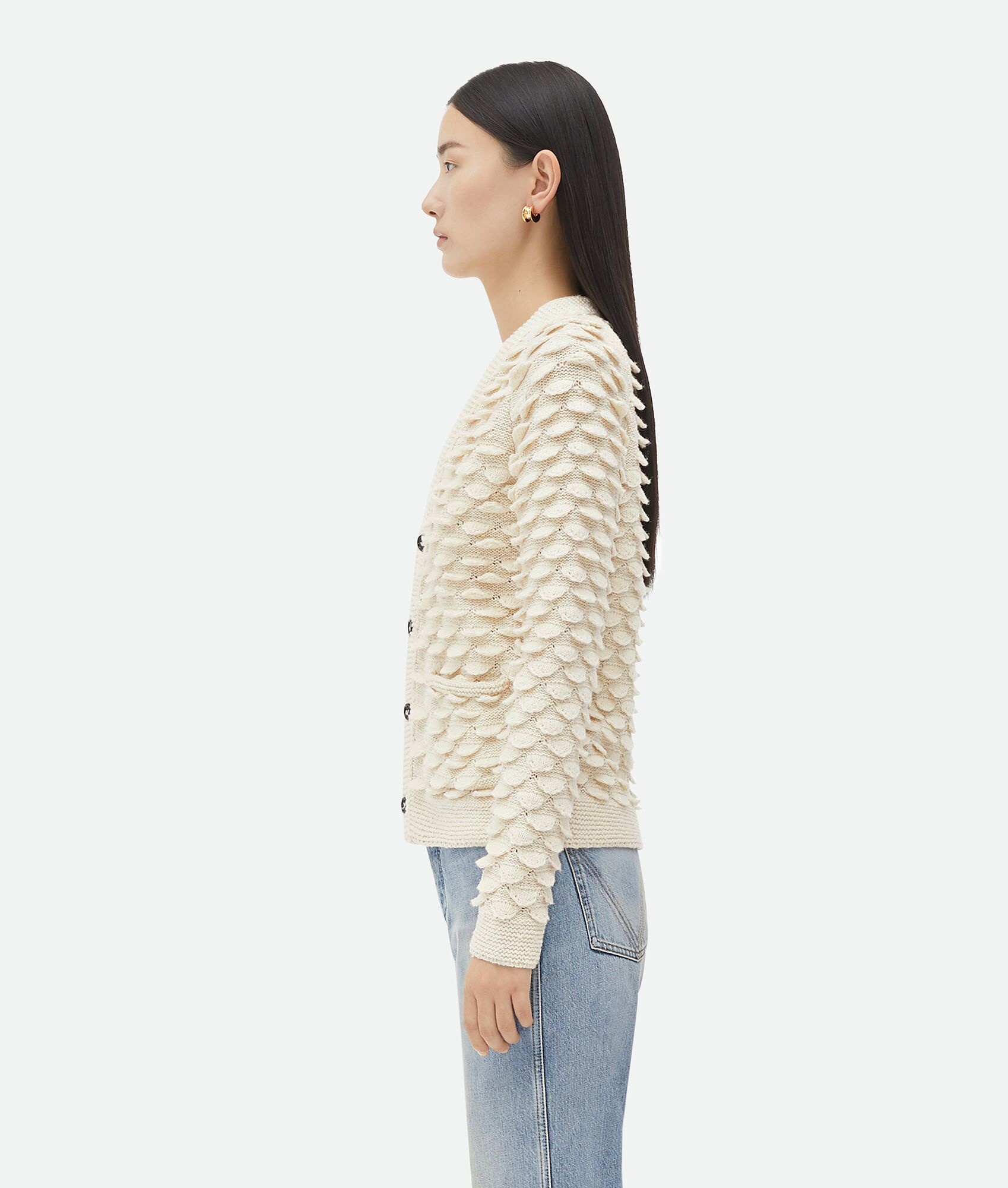 Fish Scale Wool Cardigan - 2