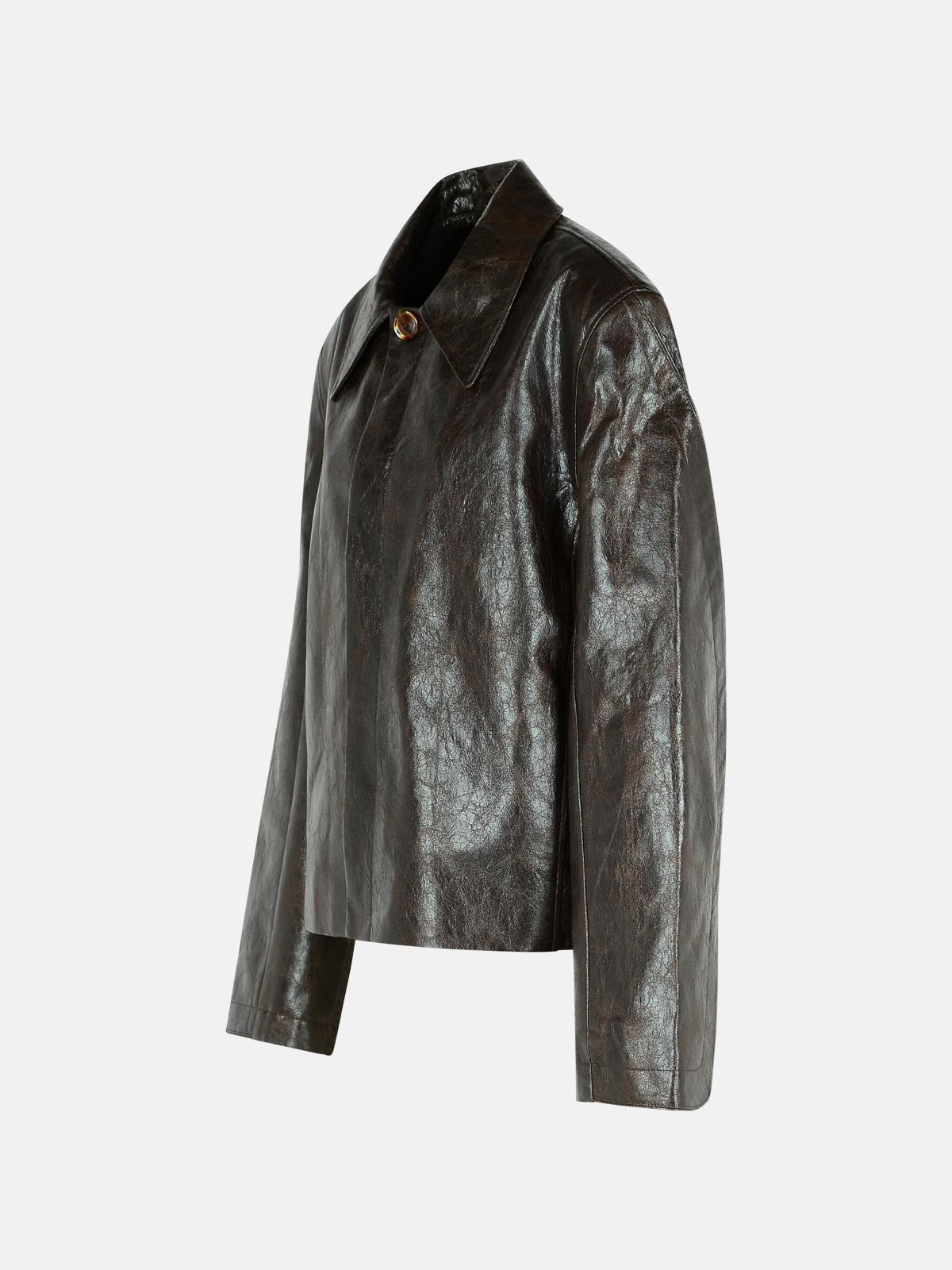 'KEANE' BROWN POLYESTER JACKET - 2