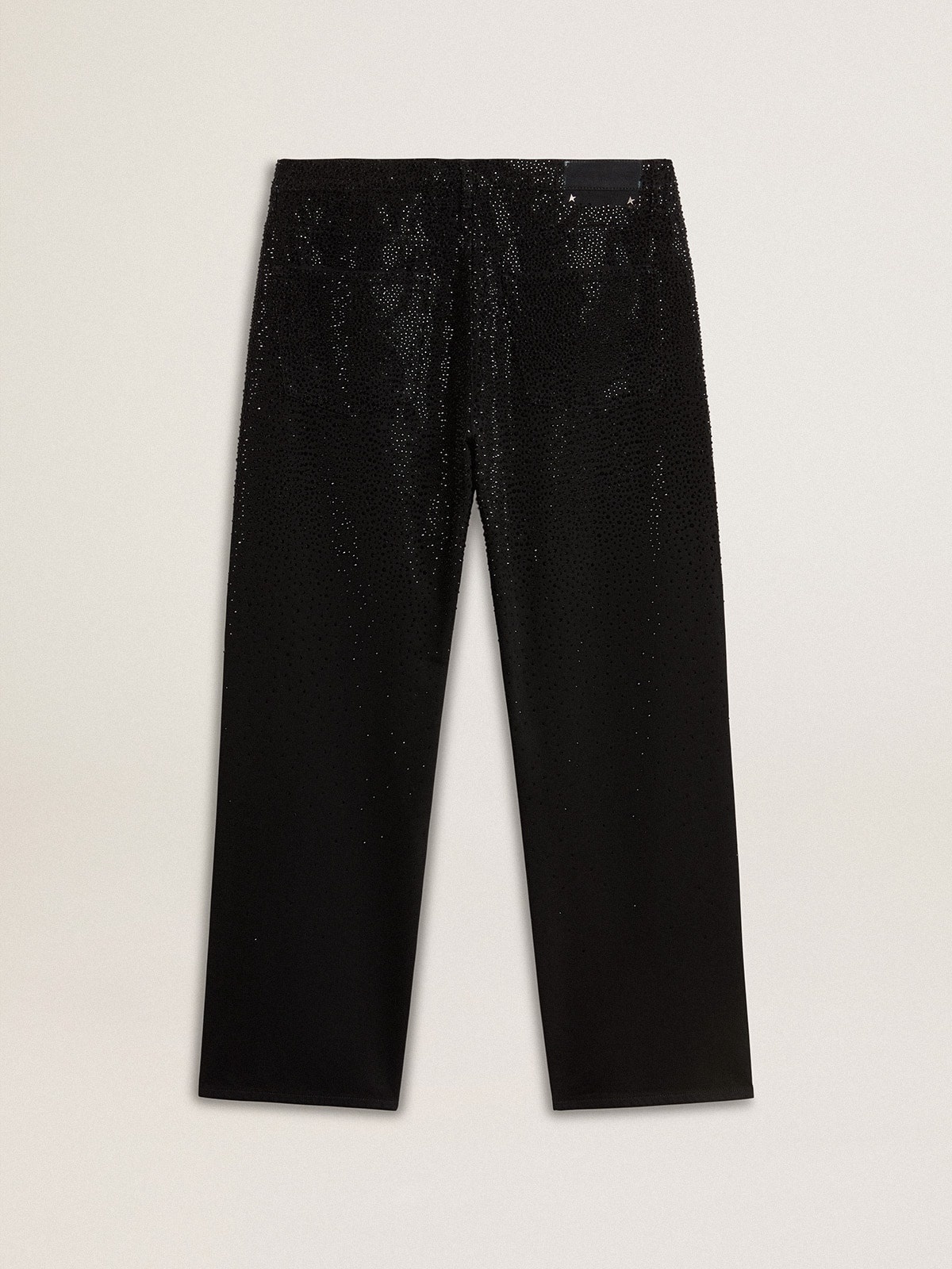 Men's black jeans with a loose fit and gradient effect all-over crystals - 6