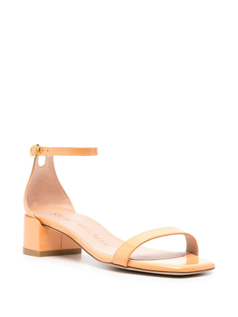 Stuart Weitzman Nudist Curve patent sandals outlook