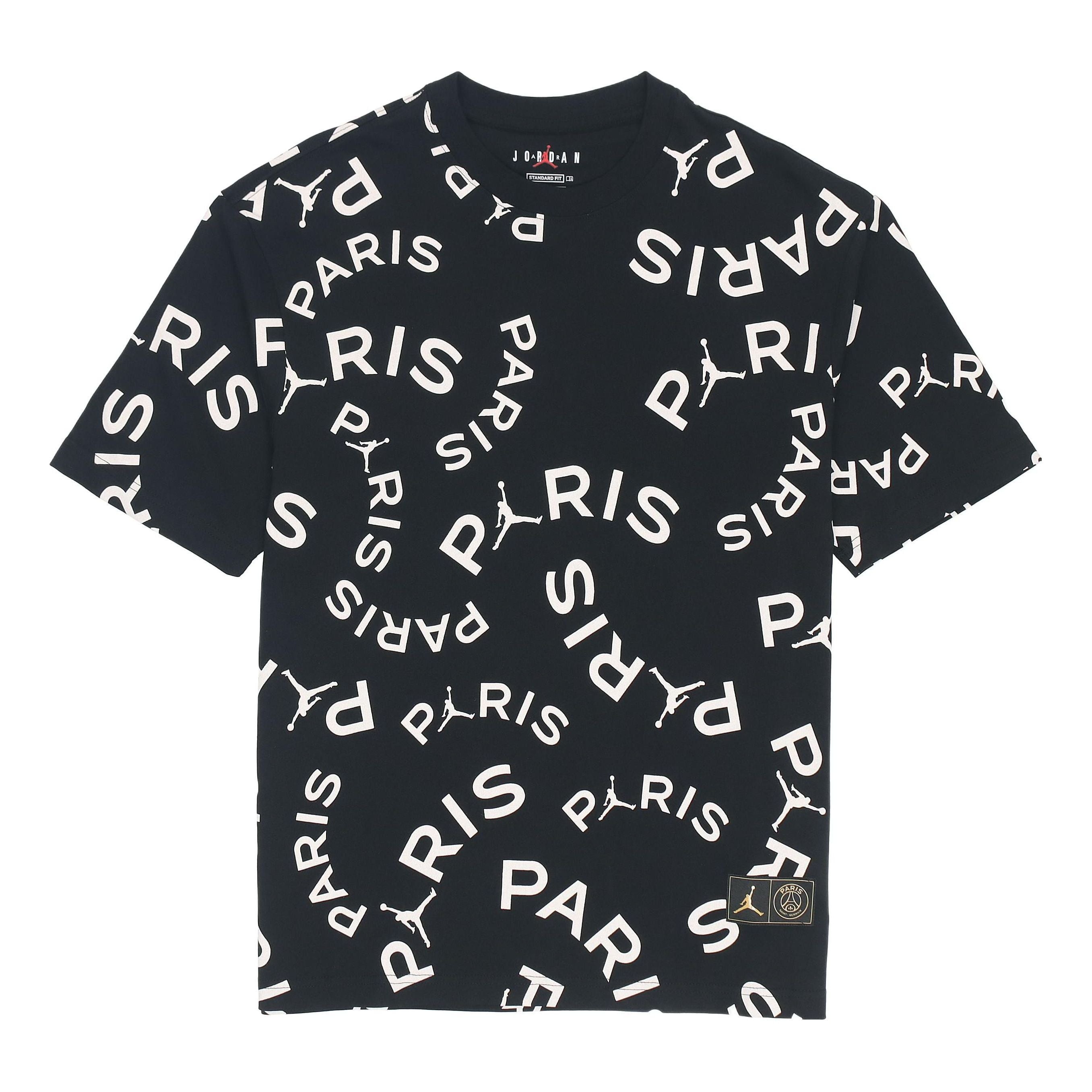 Air Jordan Paris Saint-Germain Jock Tag Alphabet Short Sleeve Black CK9788-010 - 1